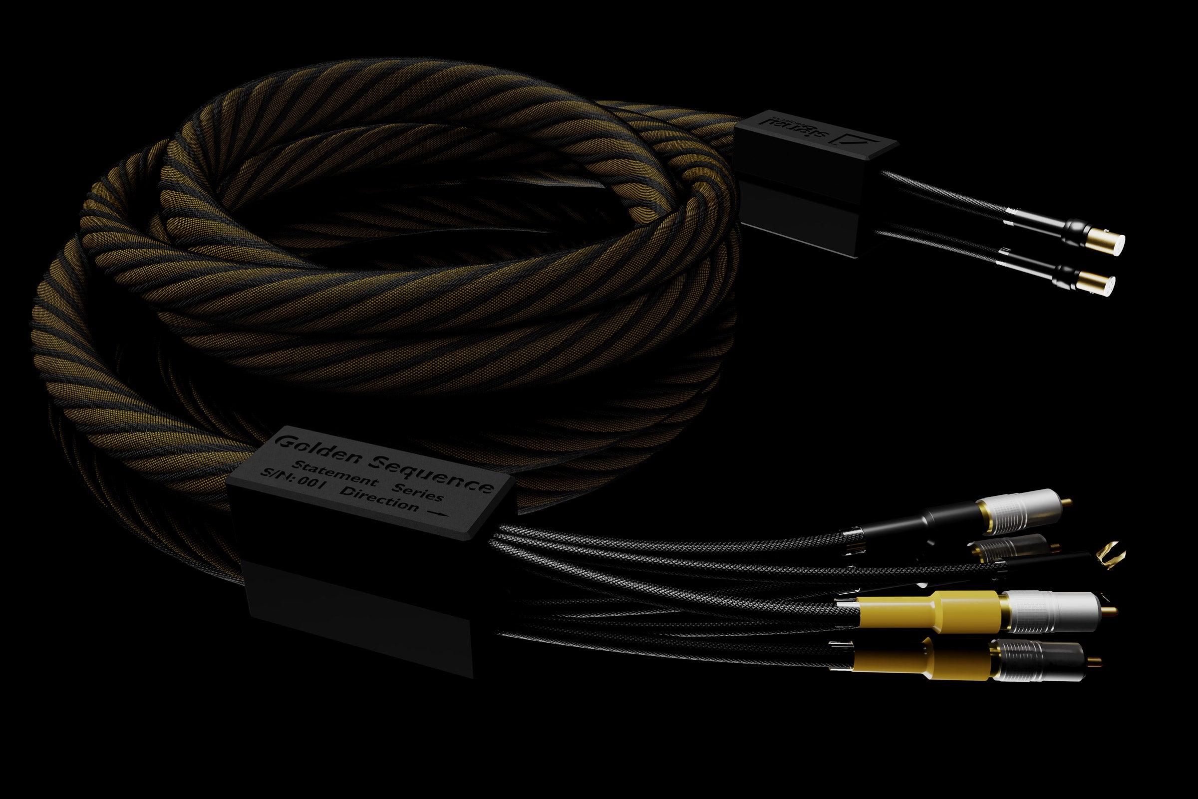 Golden Sequence Phono Interconnect Cable - XLR & RCA Hi-Fi Audio Cable for Turntables, Preamps & Studio Equipment - Premium Audiophile Signal Cable for Vinyl Playback & Professional Recording