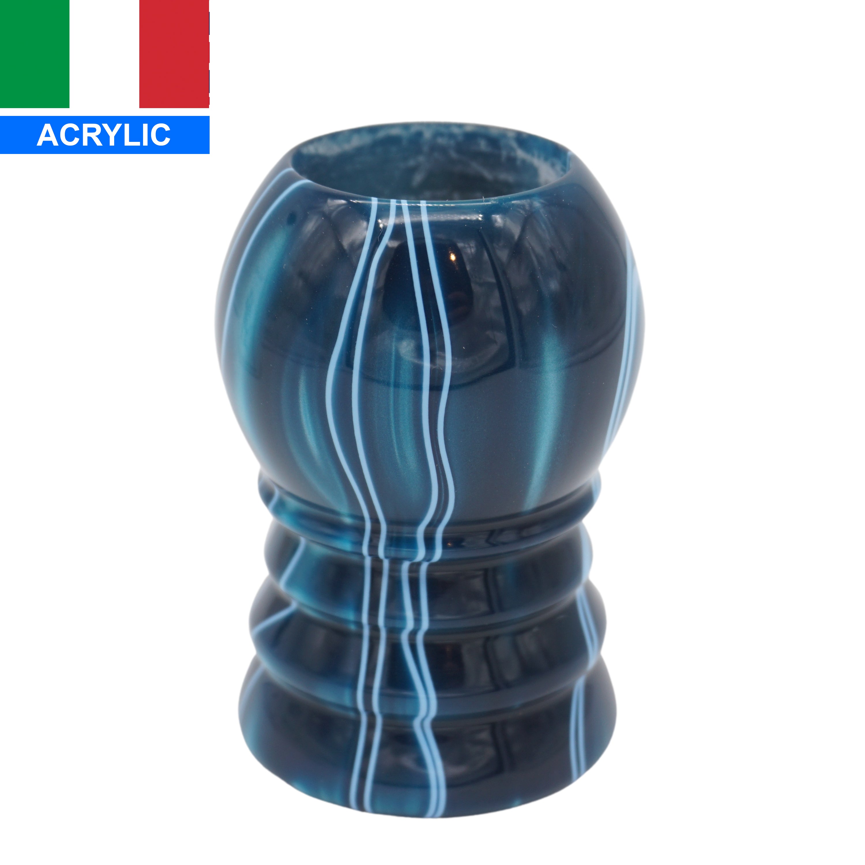 Premium Ocean Waves Handcrafted Shaving Brush Handle - Fits 24mm & 26mm Knots - Perfect for Wet Shaving, Grooming Kits & Luxury Bathroom Accessories