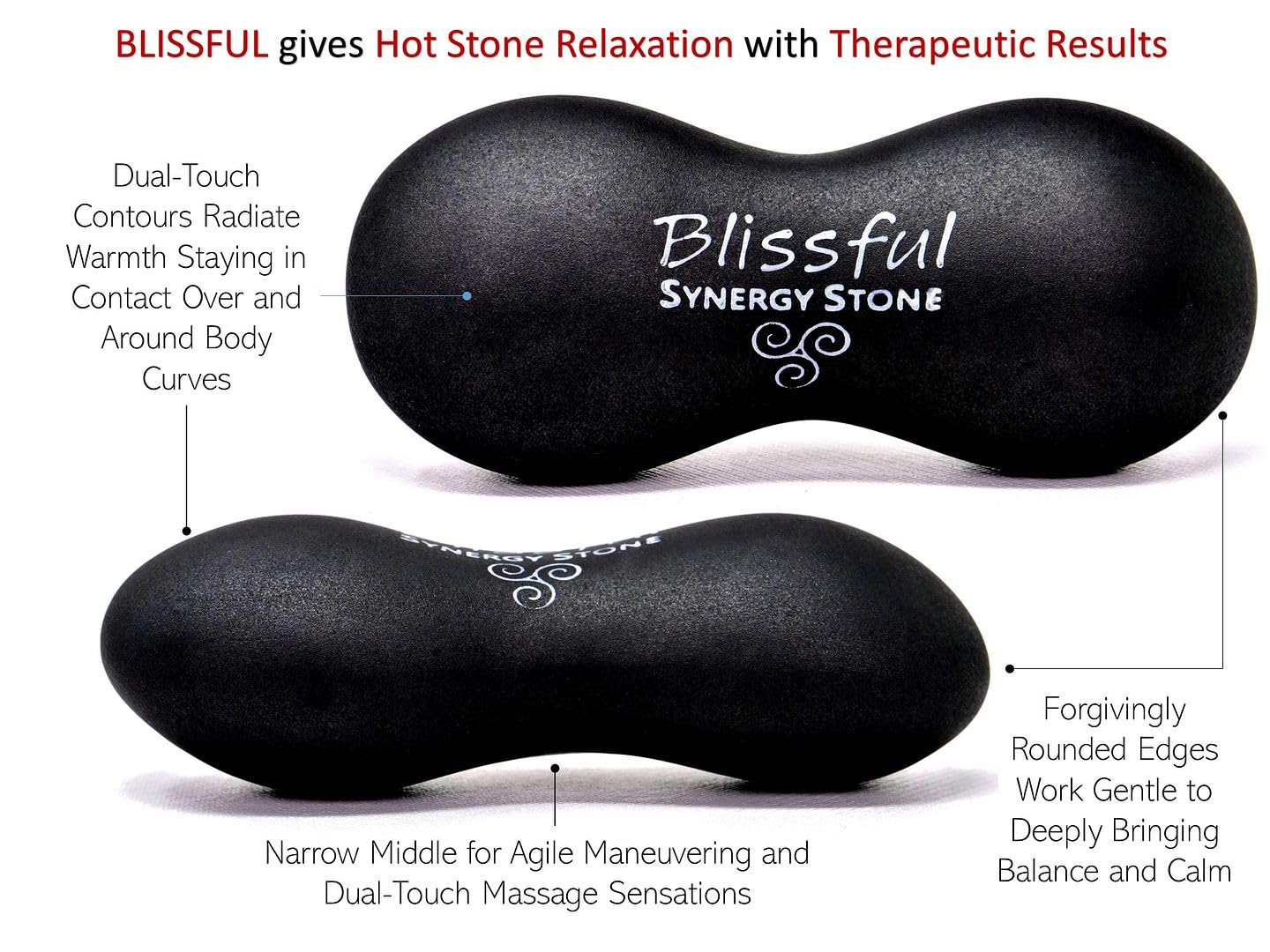 Premium Basalt Black Hot Stone Massage Set of 2 - Deep Heat Therapy for Muscle Relief & Relaxation - Matte Surface for Smooth Skin Glide with Oil - Perfect for Spa, Home Wellness & Professional Therapists