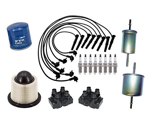 Ford F150 4.6L 97-99 Replacement Parts Kit - Ignition Coils, Spark Plugs, Wires, Air/Gas/Oil Filters | Mac Auto Parts | Perfect for Engine Tune-Up & Maintenance