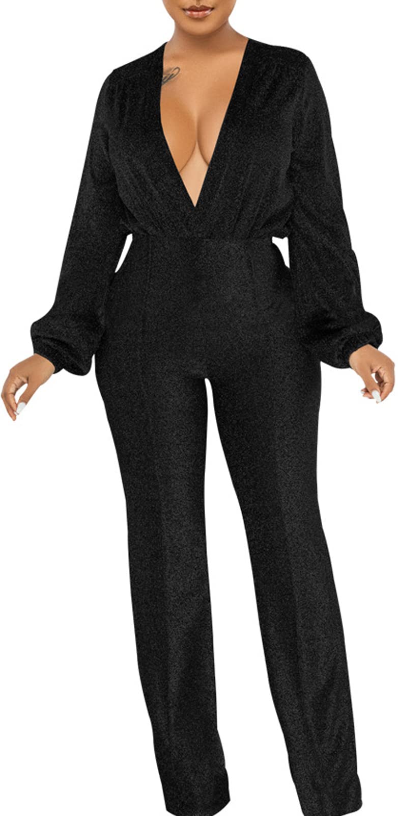 Elegant Women's Floral Print Jumpsuit with Belt - Long Sleeve Romper for Clubwear, Party & Night Out | Sexy Straight Leg Pantsuit for Women | Perfect for Date Night, Cocktail Parties & Special Occasions