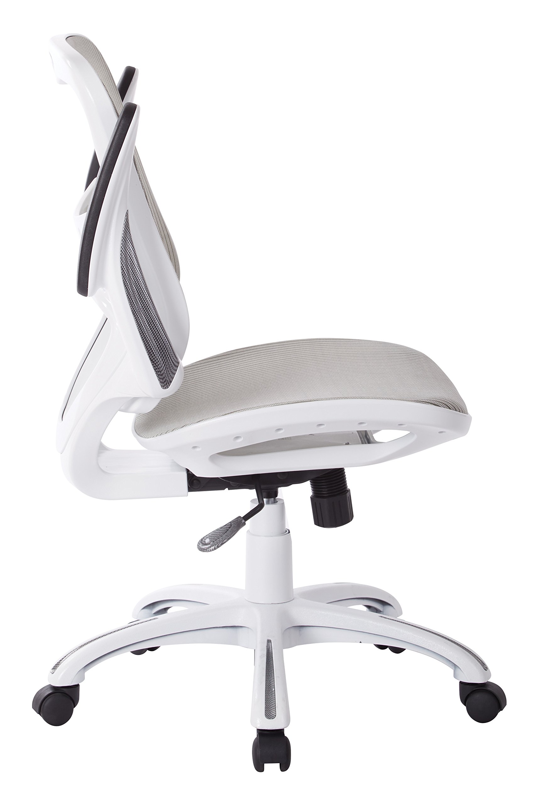 Office Star Ventilated Mesh Office Chair with Breathable Seat & Back - Ergonomic Manager's Desk Chair with White Base - Perfect for Home Office, Conference Rooms & Workspaces