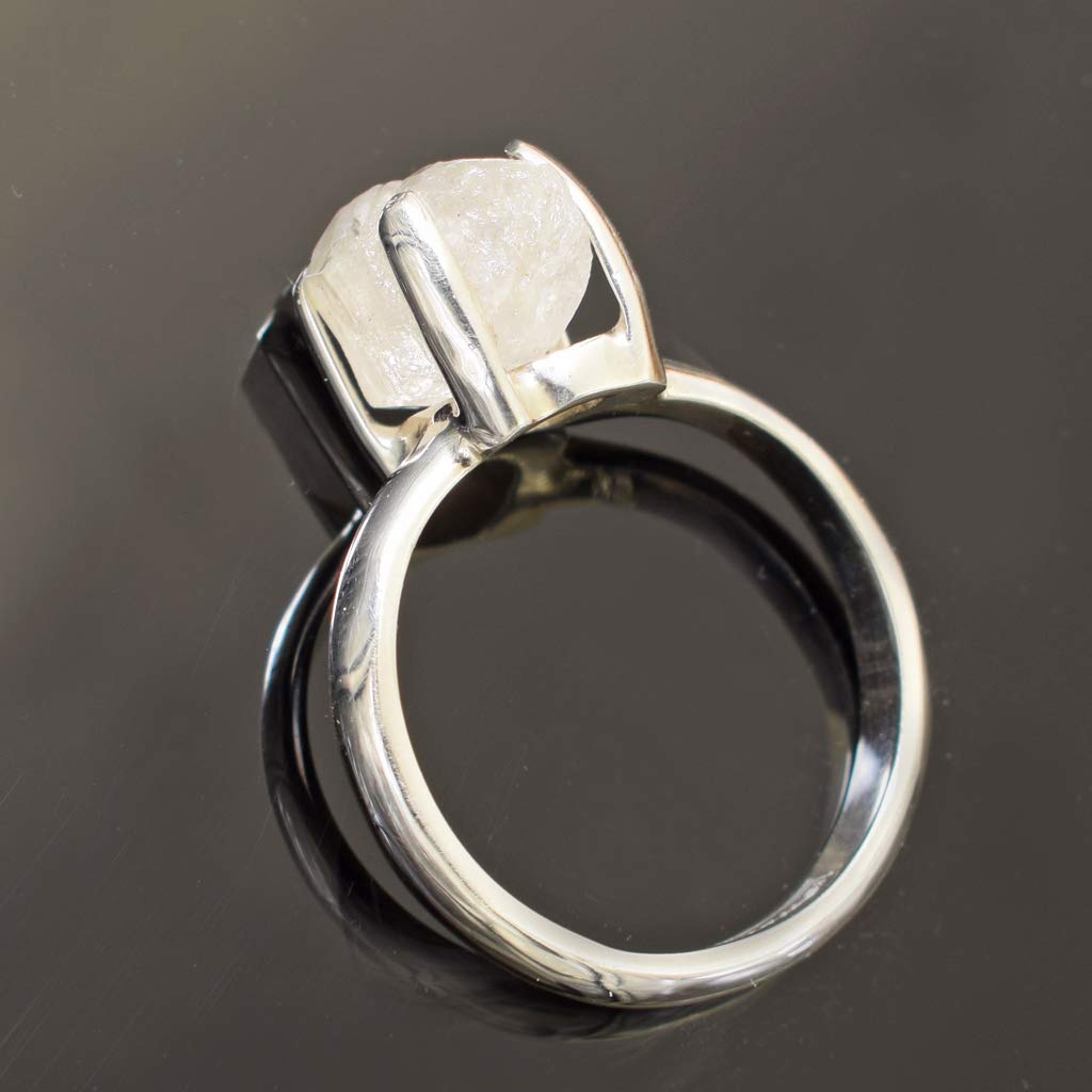 Starborn Phenacite Crystal Ring - 3.0 Carat Clear Natural Gemstone Jewelry for Women - Perfect for Healing, Meditation & Spiritual Energy Work