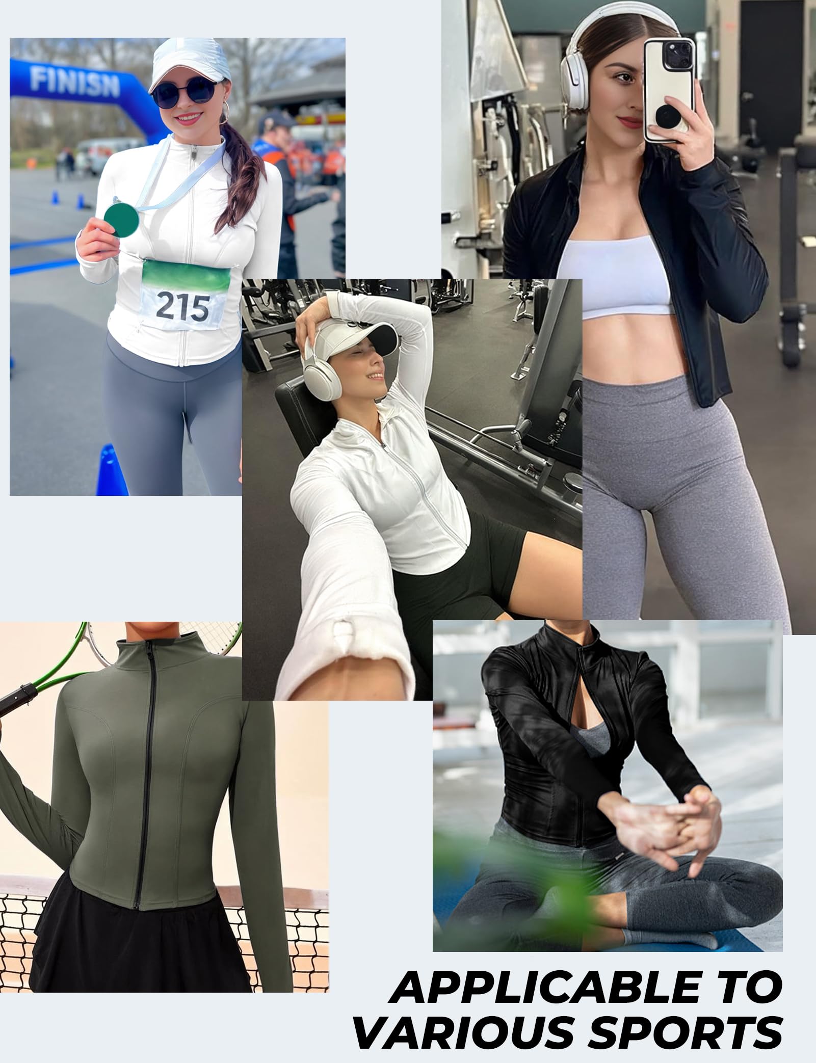 Lightweight Cropped Zip-Up Workout Jacket for Women - Breathable Athletic Running Jacket with Thumb Holes | Perfect for Gym, Yoga & Outdoor Activities
