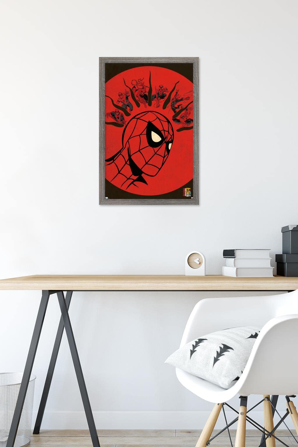 Marvel Comics Spider-Man: Beyond Amazing Wall Poster - 22.4x14.7 Inches Barnwood Framed Decor for Superhero Bedroom & Game Room