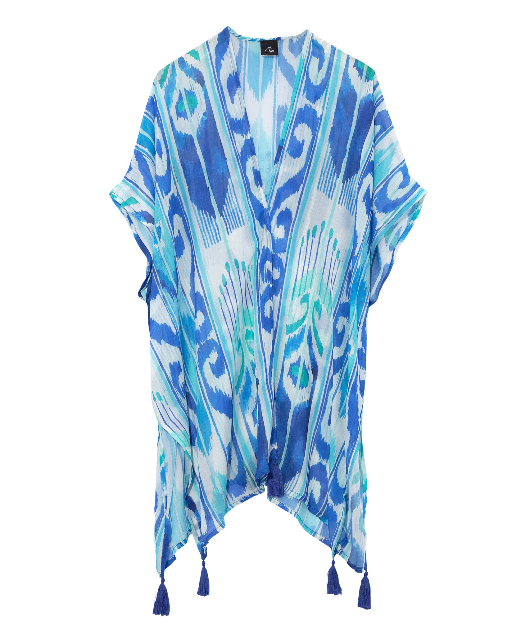 Stylish Island Ikat Duster Kimono Cover-Up - Lightweight Boho Beach Dress for Women | Perfect for Vacation, Poolside, and Summer Outfits