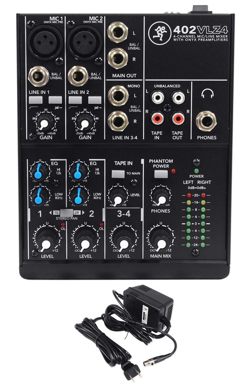 Mackie 402VLZ4 4-Channel Compact Mixer - Professional Audio Mixing Console for Church, School, Studio & Live Performances | Perfect for Worship Services, Classroom Presentations & Band Rehearsals