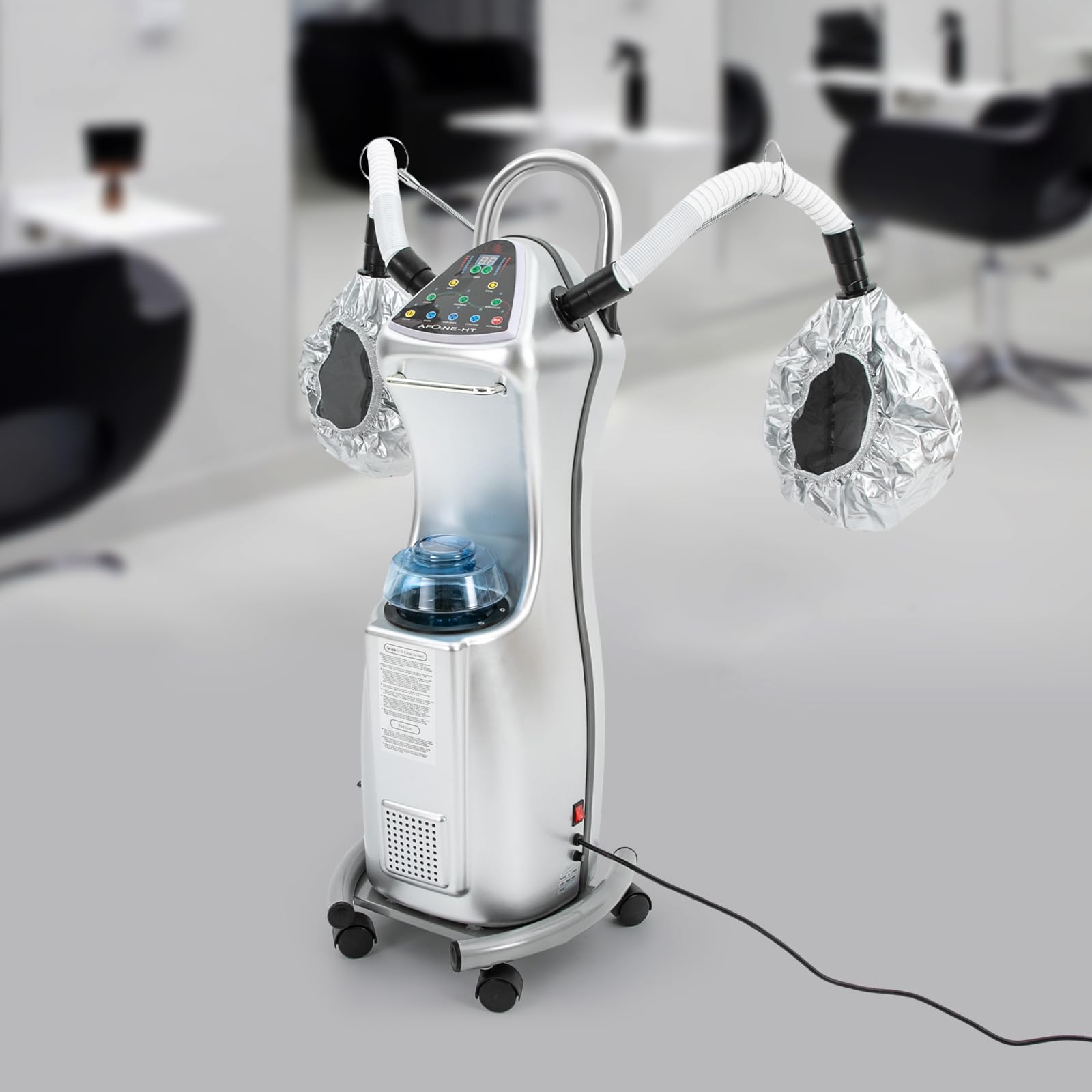 7 in 1 Professional Hood Hair Steamer with Adjustable Height & Wheels - Multifunctional Hair Treatment Machine for Perming, Coloring & Deep Conditioning | Salon & Home Use