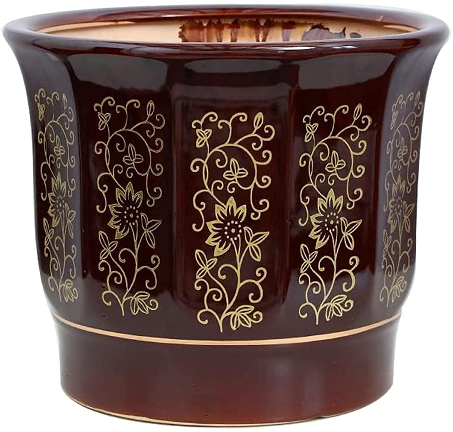 UimimiU Large Ceramic Flower Pot - 40x33cm Breathable Plant Planter for Indoor & Outdoor Gardening, Home, Hotel, Terrace, Balcony, Courtyard Decor - Perfect for Succulents, Herbs, and Floor Landscaping