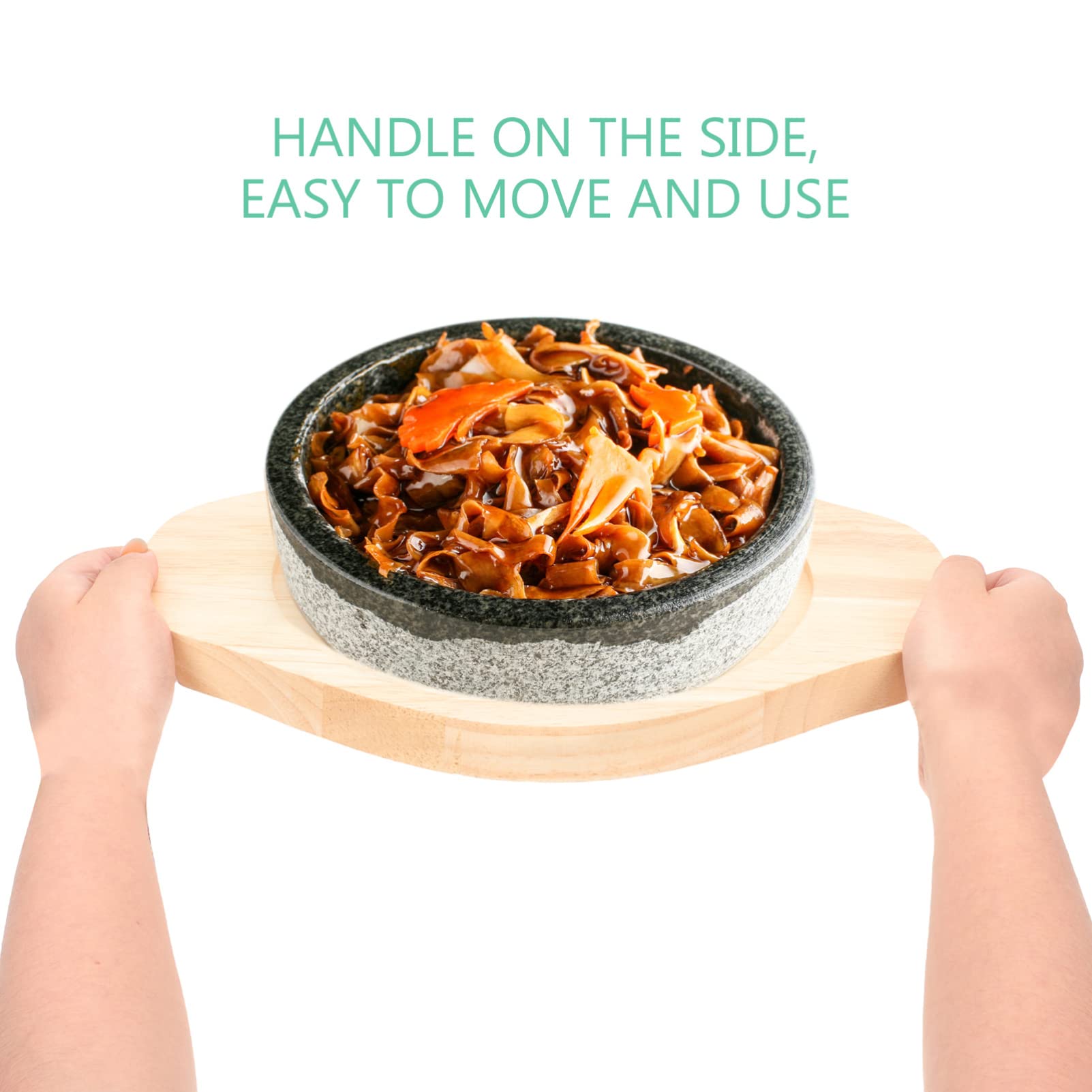 Premium Wooden Fajita Serving Platter - 32.5x25x2.4cm Reversible Fajita Board with Sizzle Griddle, Steak Plate Base & Grill Pan - Perfect for Mexican Cuisine, BBQ Parties & Restaurant Serving