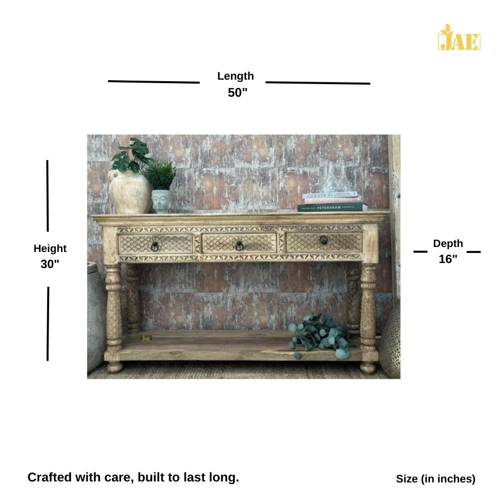 French Provincial Style Solid Wood Console Table - Elegant Entryway Hallway Sofa Table for Home Decor, Living Room, Foyer & Bedroom