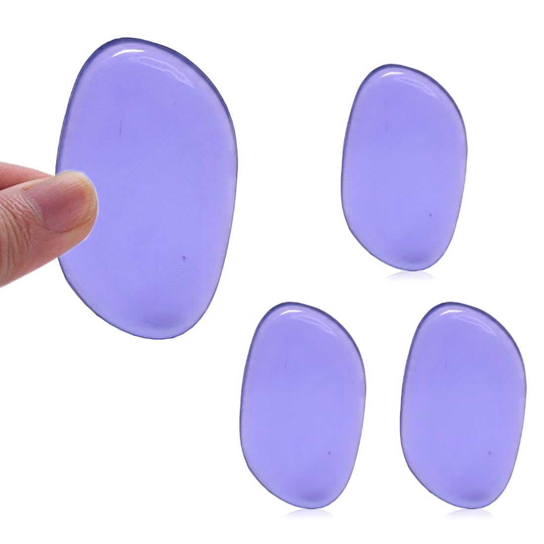 Washable Silicone Sponge Makeup Blender - Reusable Silisponge for Cream, Gel & Liquid Foundation - Purple Beauty Cosmetic Applicator (4 Pack) | Perfect for Flawless Makeup Application at Home or On-the-Go