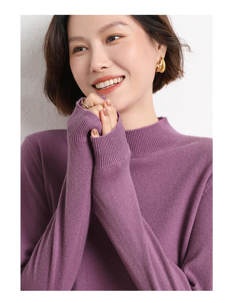 Warm Long Sleeve Pullover Sweater for Women - Cozy Knitwear for Fall & Winter - Perfect for Casual Outfits and Layering