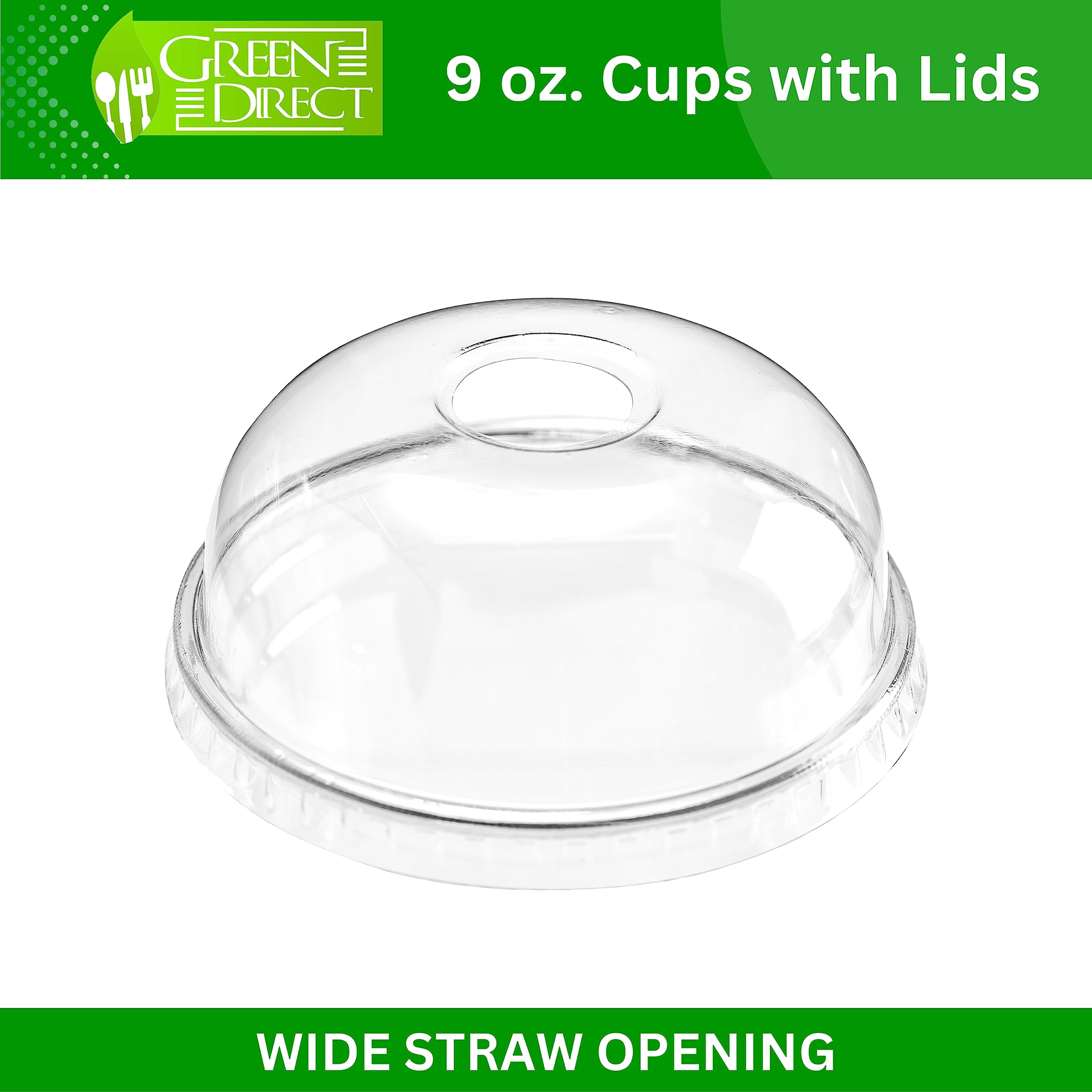 Eco-Friendly 9 oz Clear Plastic Cups with Lids - 100 Pack Disposable Drinking Cups for Iced Coffee, Bubble Tea, Smoothies & Cold Beverages - Perfect for Parties, Picnics & Takeout Drinks