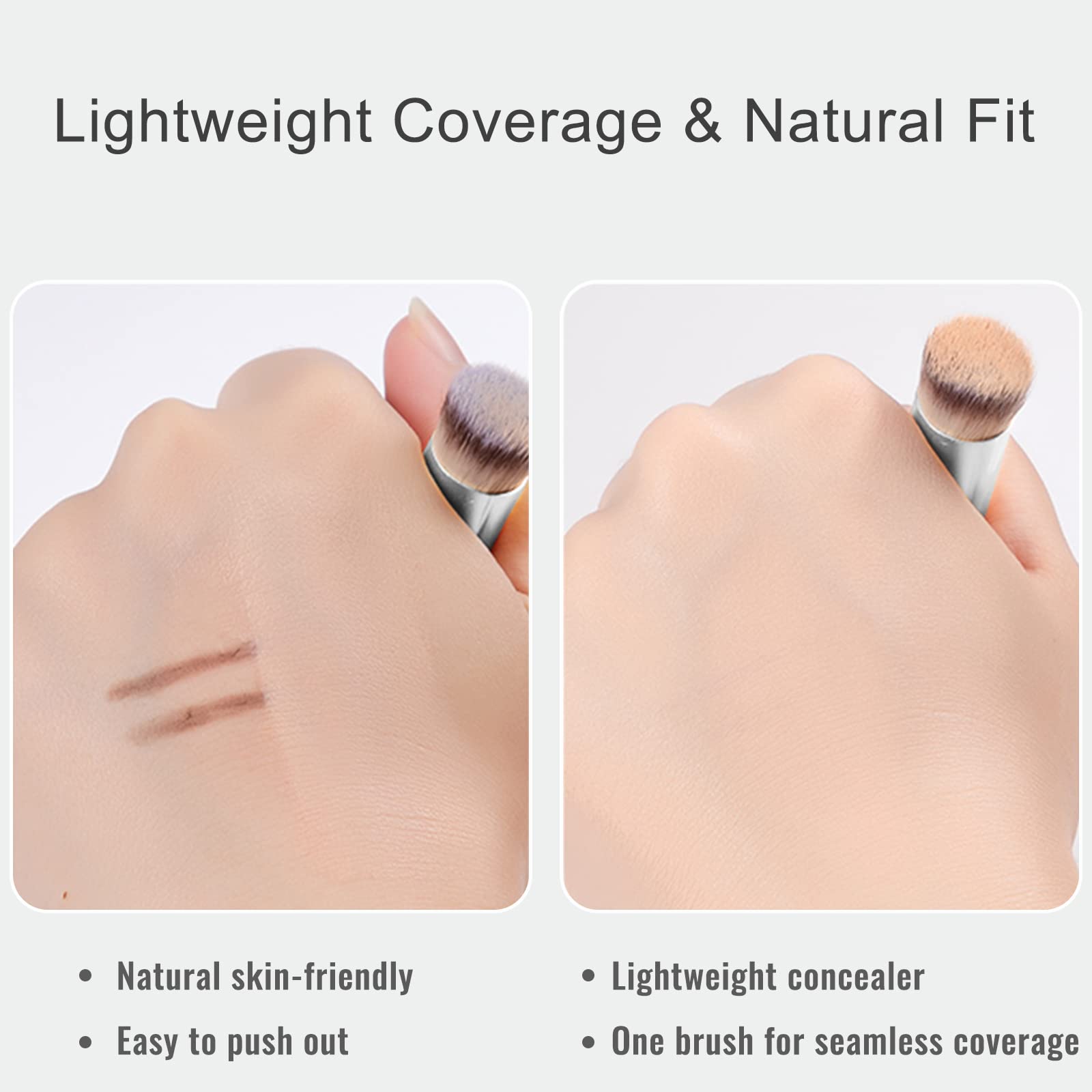 Erinde 3PCS Angled Concealer & Foundation Brush Set - Professional Makeup Brushes for Liquid, Cream, Powder Cosmetics - Perfect for Under Eye Concealer, Contouring & Blending - Ideal for Daily Makeup, Professional Looks & Travel
