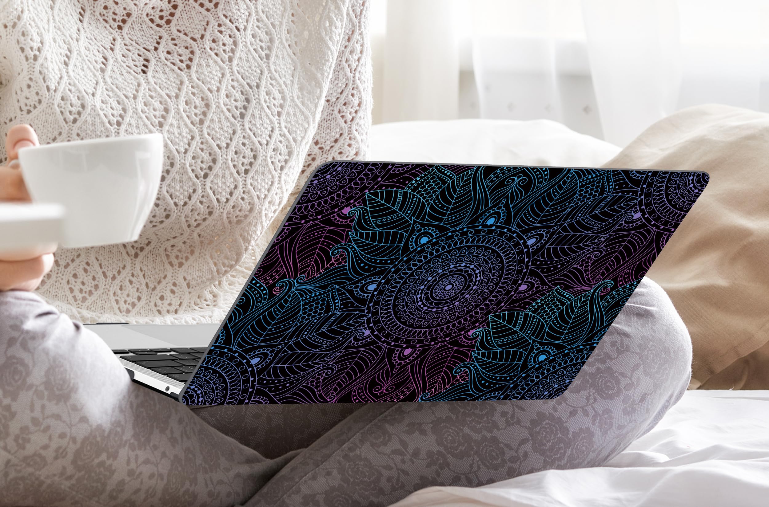 Dongke Hard Plastic Case for MacBook Pro 13 inch (Model A2251/A2289, 2020 Release) - Colorful Mandala Design Protective Cover Compatible with Retina Display & Touch Bar (Includes Touch ID) | Perfect for Work, Travel & School Protection