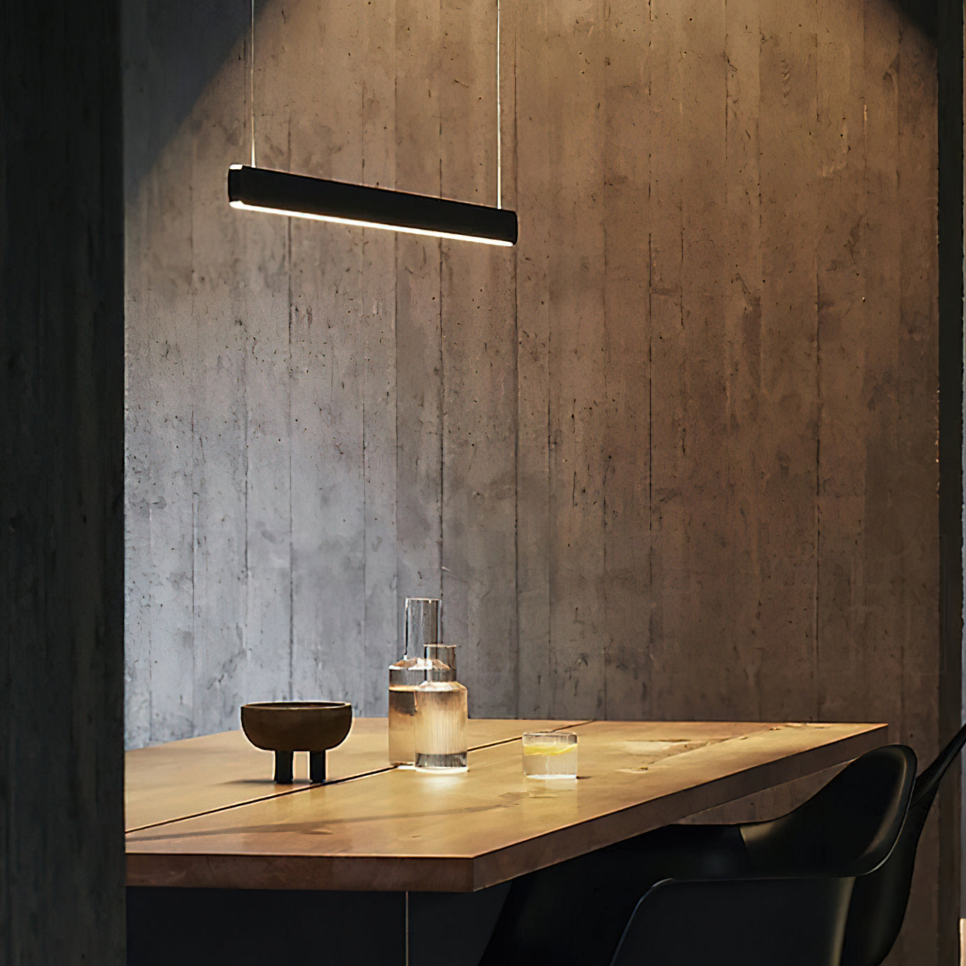 Modern Linear Pendant Light - Adjustable LED Hanging Lamp for Kitchen Island, Dining Room & Office - Sleek Minimalist Design with Warm/Cool Lighting Options