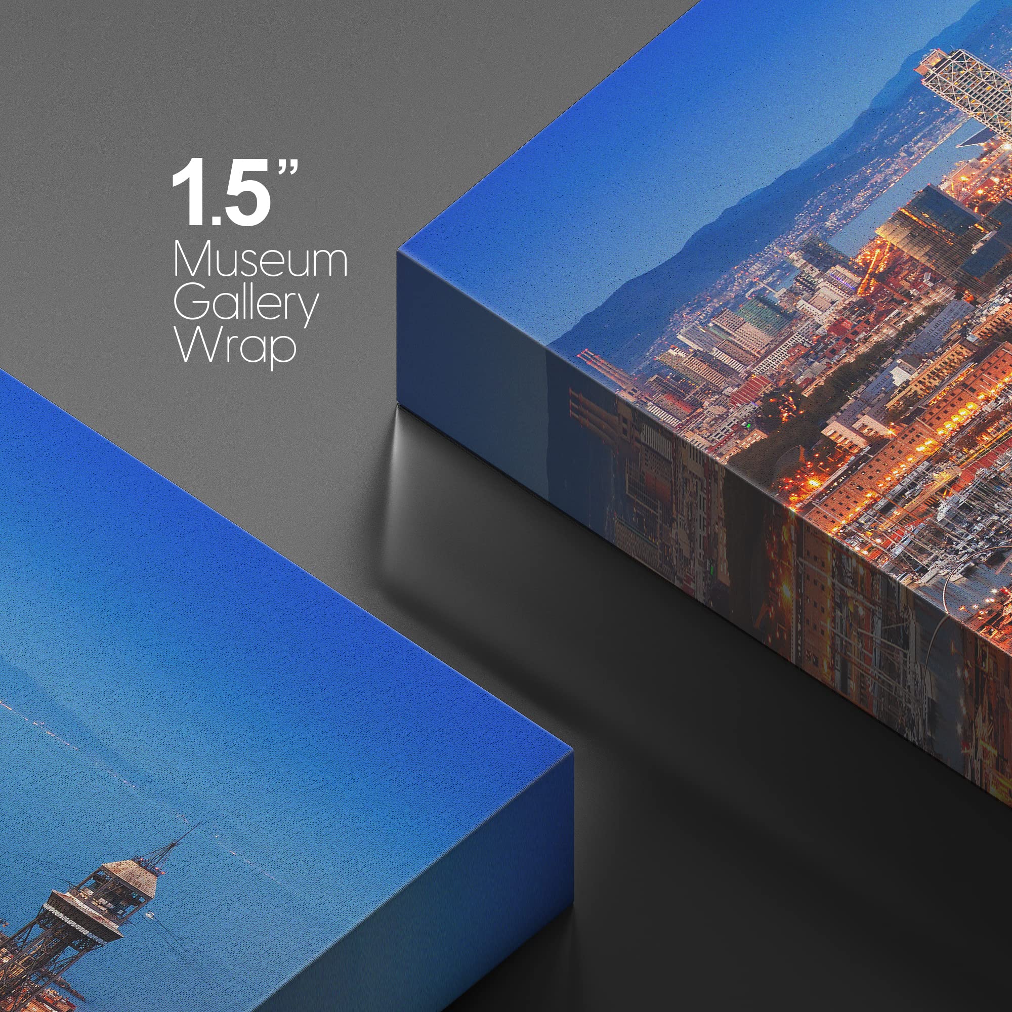 European City Lights Aerial View Canvas Wall Art - 32