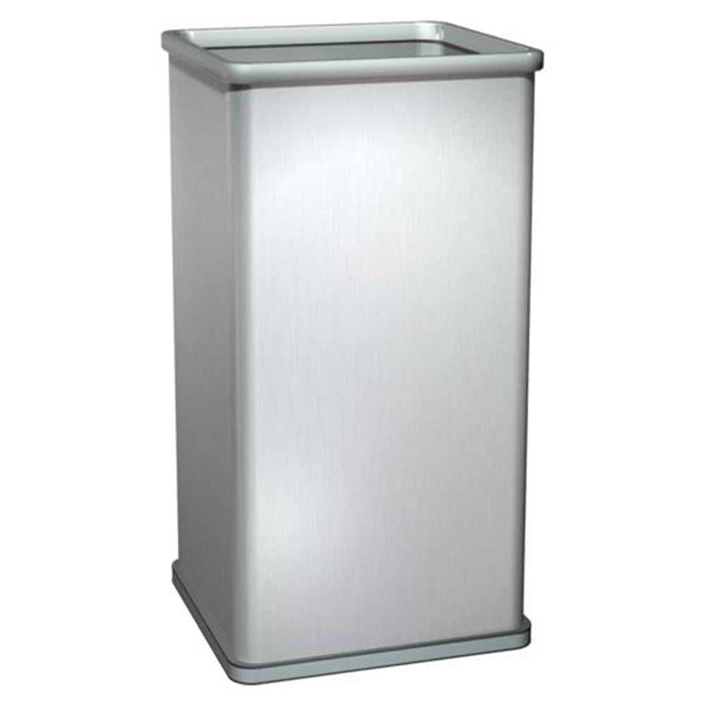 ASI 0813 Traditional 19 Gallon Freestanding Waste Receptacle - Satin Finish for Office, Home & Commercial Use
