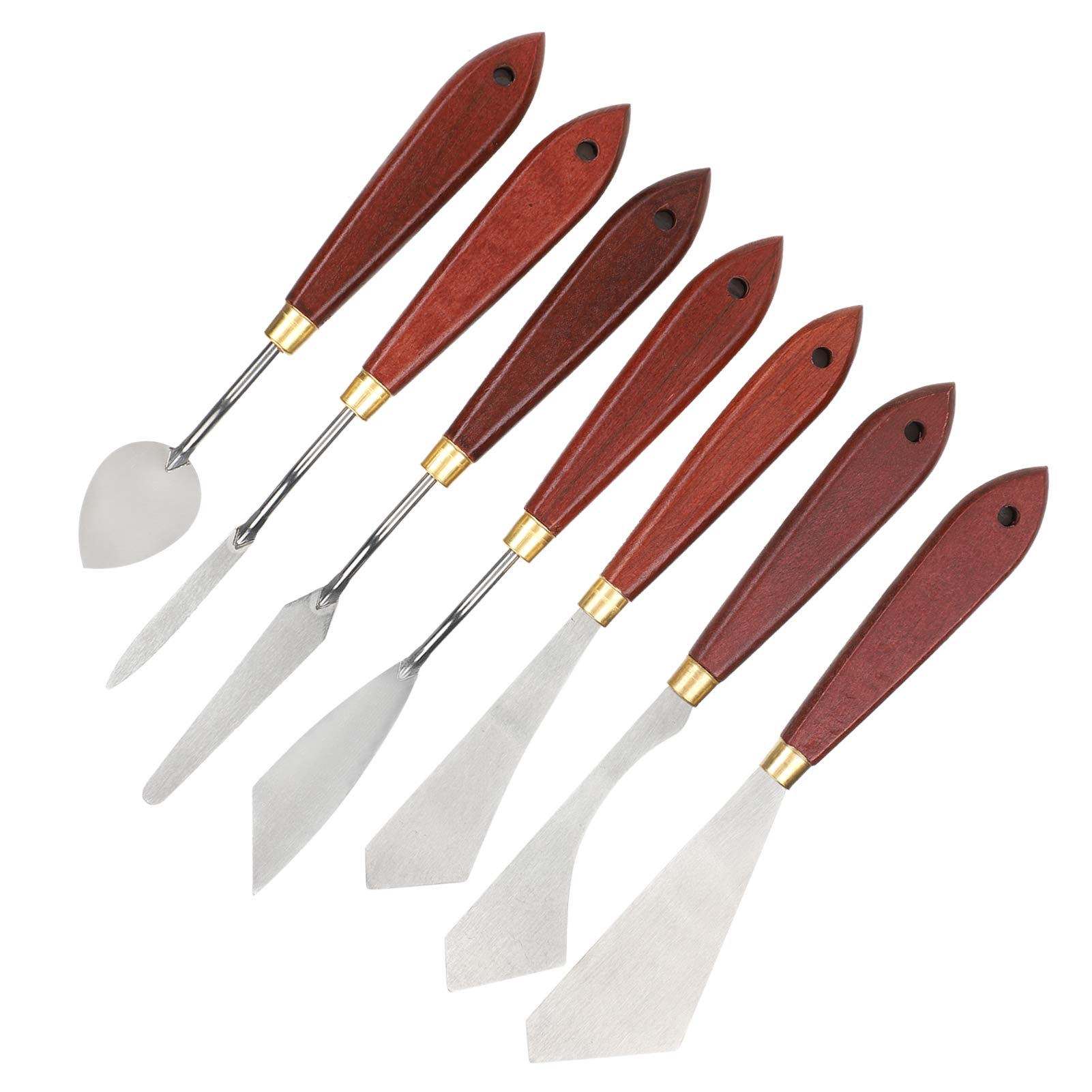 Alette Knife Set - 3-Piece Mountain Birch Handle Palette Knives for Oil & Acrylic Painting, Mixing Scraper Tools - Durable Artist Spatula Set for Canvas Painting, DIY Crafts & Home Decor Projects