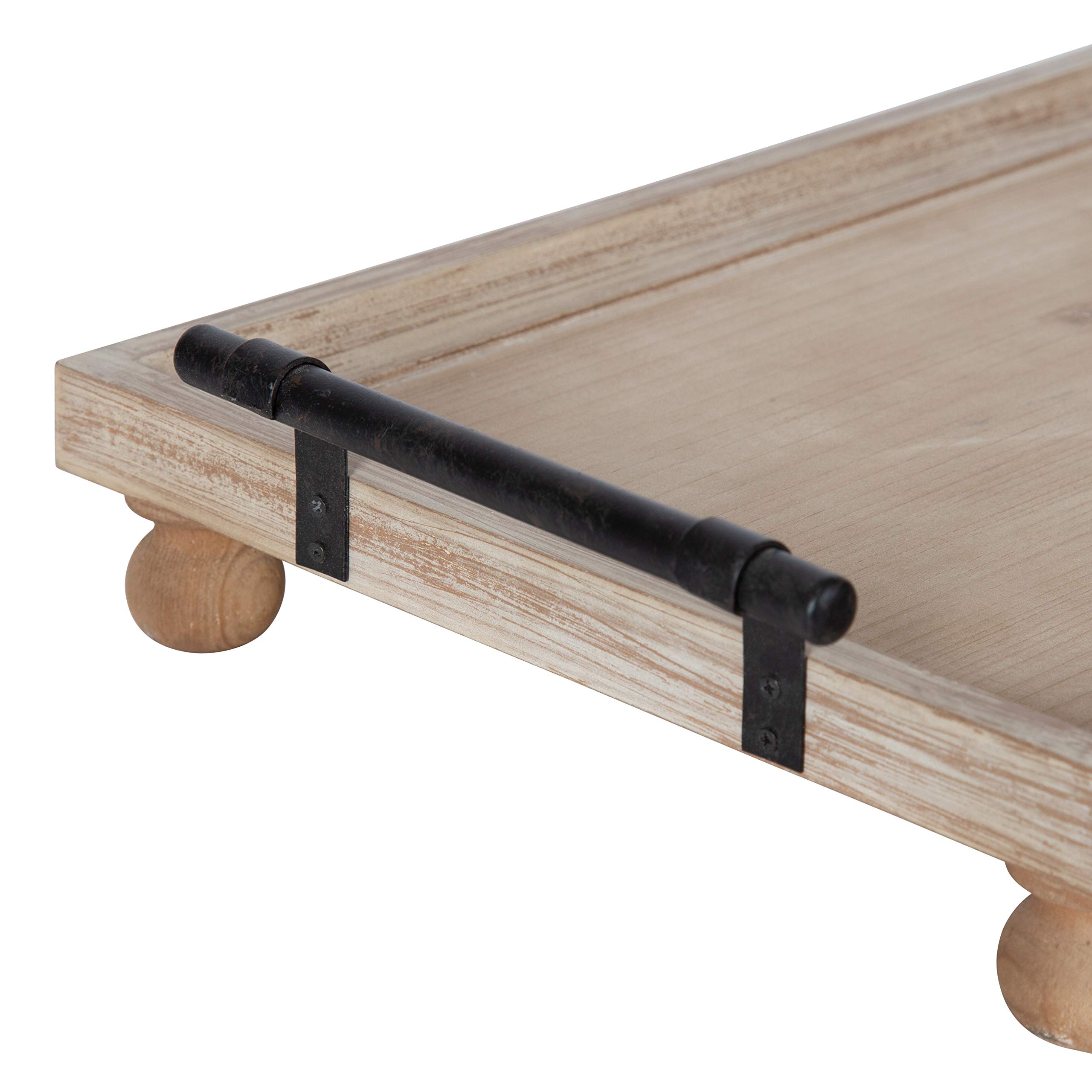 Farmhouse Wood Tray 12x16 - Rustic Brown for Coffee Table Decor