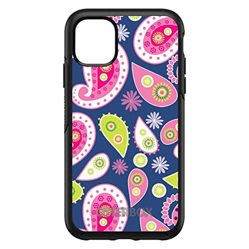 Pink Green Navy Paisley On Black Case