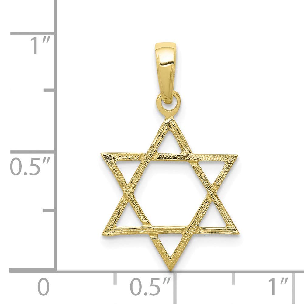 10K Yellow Gold Star of David Pendant - Small Jewish Charm Necklace for Men & Women - Perfect for Hanukkah Gifts, Bar Mitzvah, Bat Mitzvah & Religious Jewelry Collection