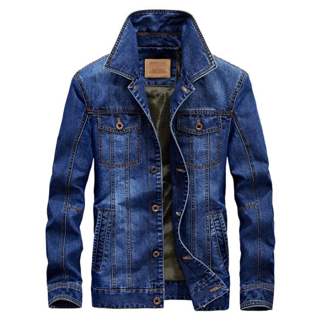 Men's Denim Jacket - Distressed Ripped Casual Bomber Windbreaker for Spring & Fall | Hip Hop Cowboy Style | Perfect for Outdoor, Streetwear & Layering