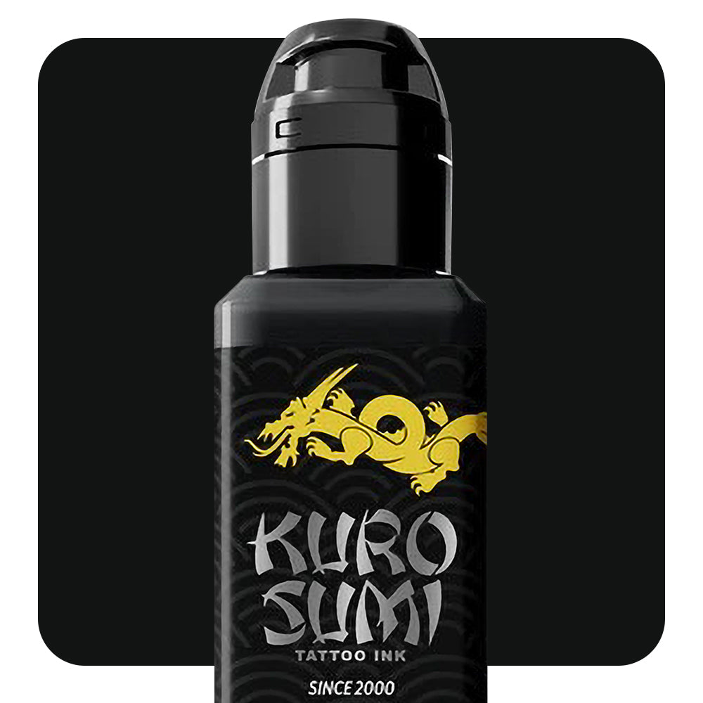 Kuro Sumi Marble Black Tattoo Ink - Professional Grade, Vegan & Sterile for Tattoo Artists - Perfect for Fine Line Work, Shading & Traditional Tattoos