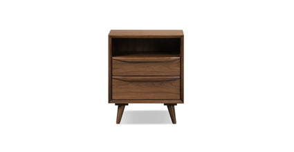 Modern Nightstand with USB Ports - Wooden Bedside Table with Drawer for Bedroom, Living Room, and Office - Perfect for Storing Books, Lamps, and Bedroom Essentials