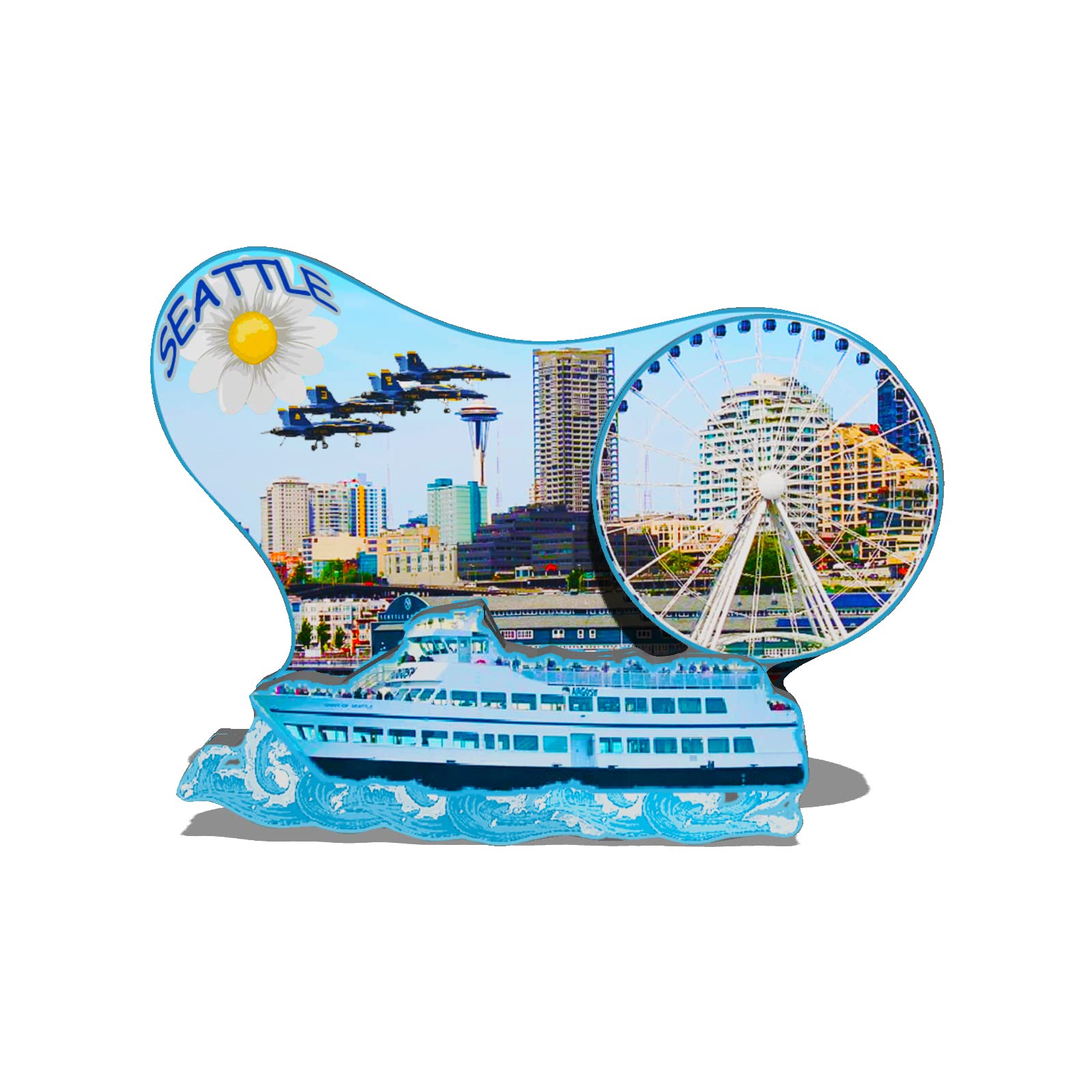 USA Seattle 3D Wooden Fridge Magnet - Handmade Landmark Souvenir for Travel Collectors & Home Decor | Perfect for Refrigerators, Offices & Travel Memories