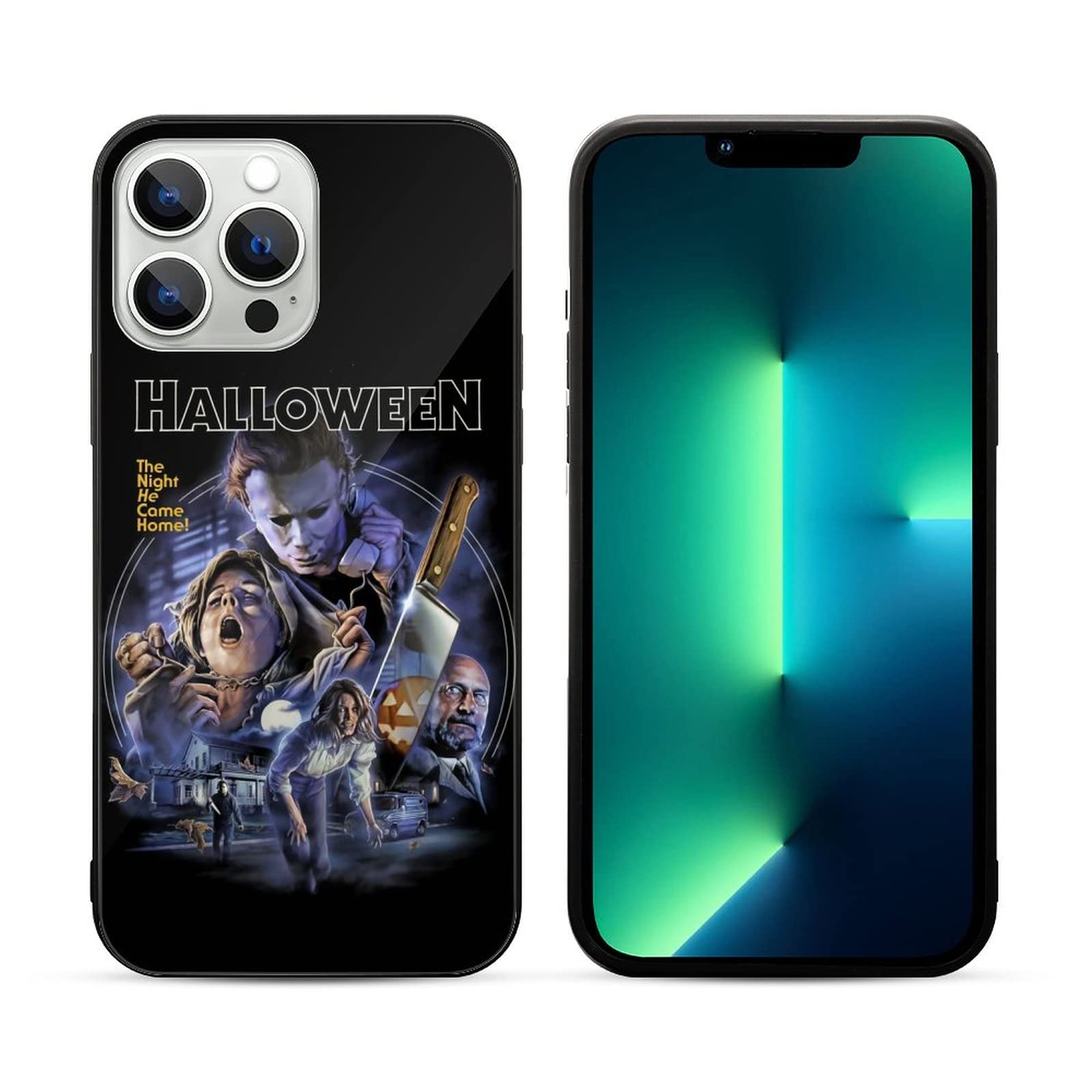 Halloween Michael Myers iPhone 13 Pro Max Glass Full Body Phone Case - Shatterproof Protection for iPhone 13/13 Pro Max - Perfect for Horror Fans, Cosplay & Halloween Parties