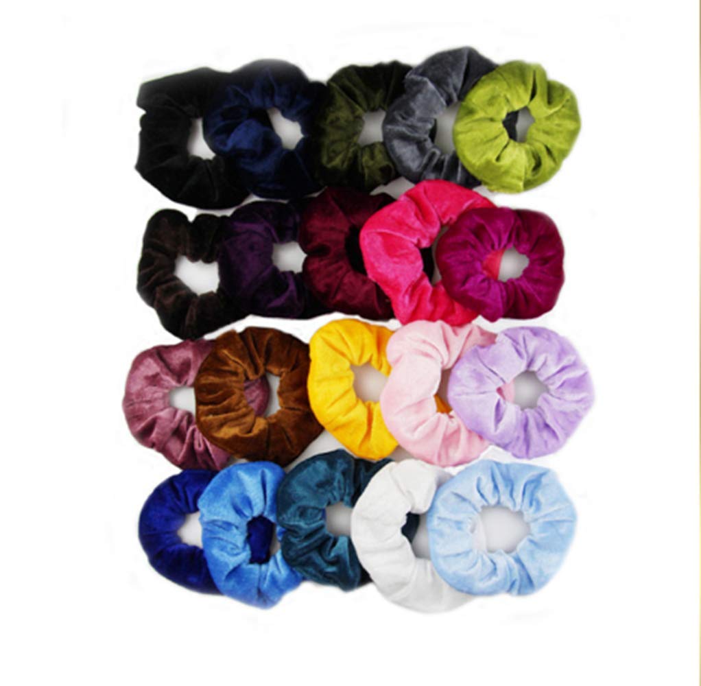 Soft Velvet Elastic Hair Scrunchies for Women & Girls - 12 Pack Hair Ties, No-Slip Hair Bands for Ponytails, Workouts & Everyday Use