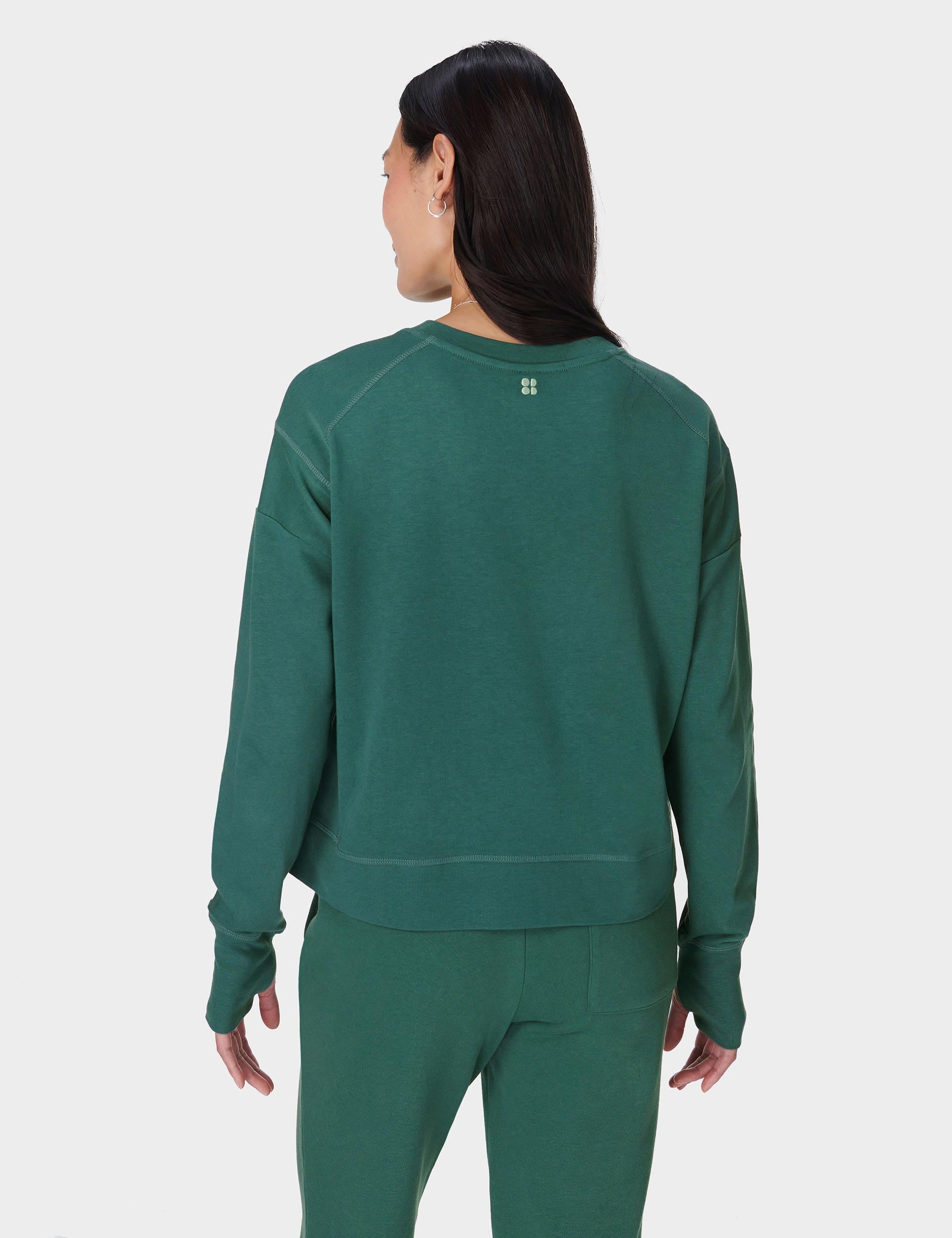 After Class Crop Sweatshirt for Women - Glade Green Oversized Pullover | Casual Streetwear, Loungewear & College Outfits