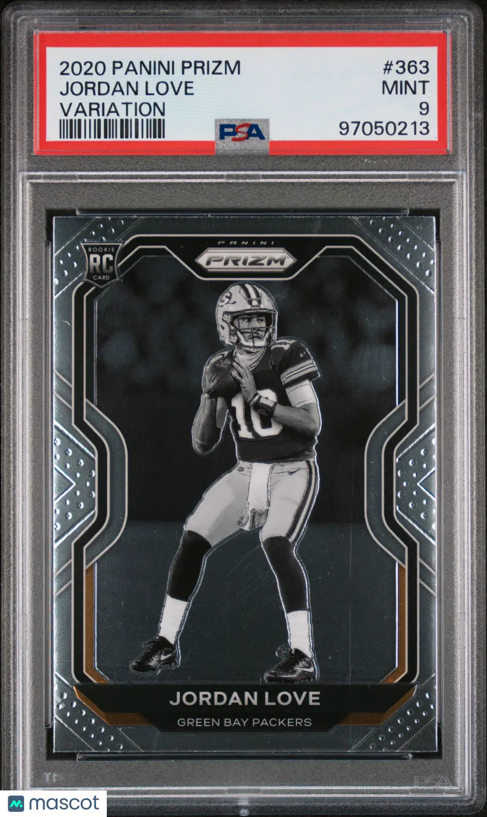2020 Panini Prizm Football Jordan Love Rookie Card RC Variation Prizm PSA 9 Mint #363 - Perfect for NFL Collectors & Sports Memorabilia Displays