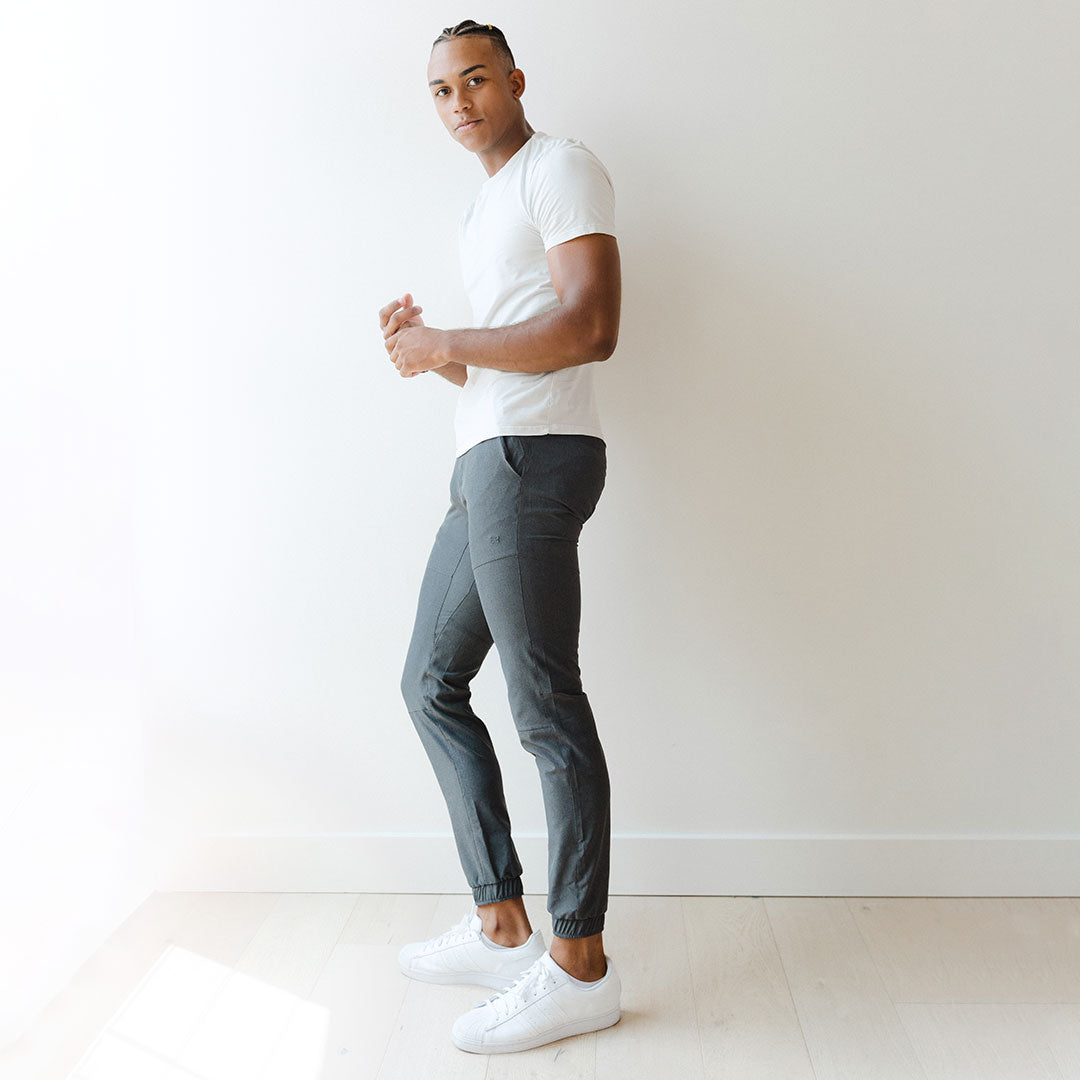 Premium Men's Charcoal Joggers - Soft Comfortable Athletic Pants for Running, Gym & Lounge Wear - Trendy Casual Sweatpants for Men