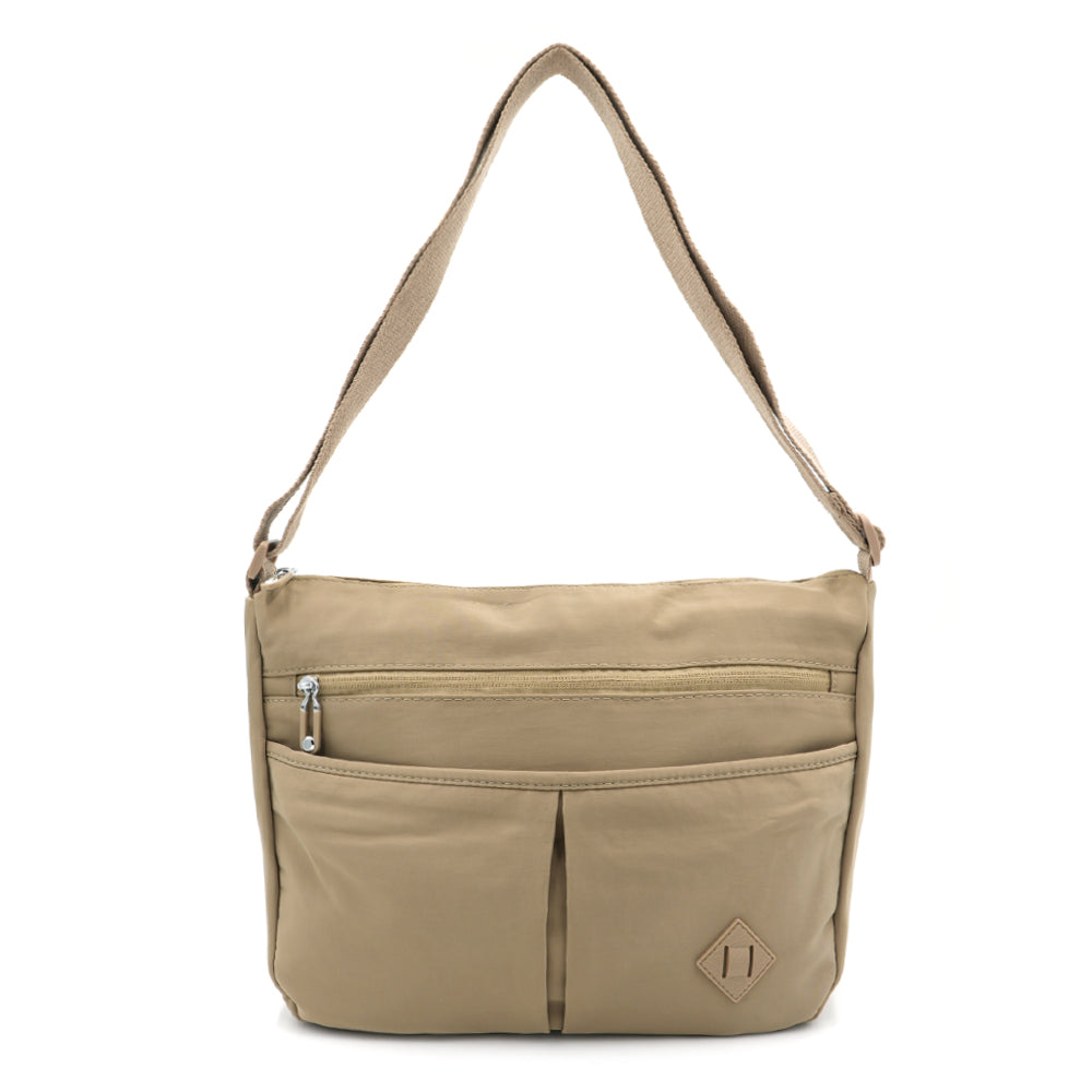 LASERLLE Lightweight Nylon Crossbody Bag for Women - Khaki | Perfect for Travel, Shopping & Everyday Use