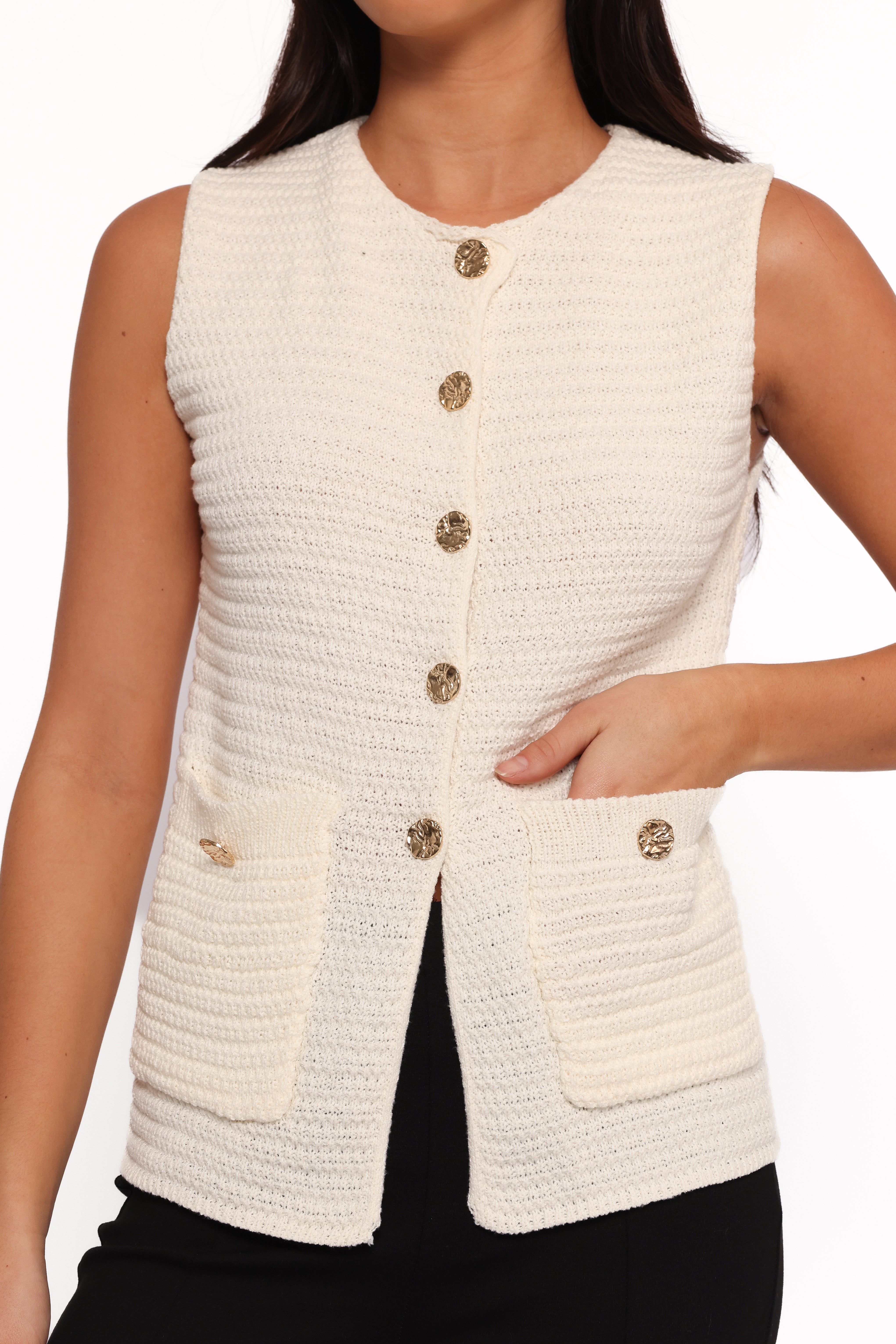 Blair Women's Knit Vest - Soft & Stylish White Cardigan for Layering | Perfect for Office, Casual Outfits & Fall Fashion