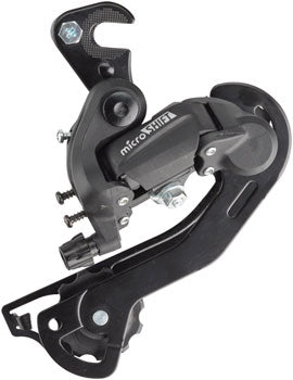 microSHIFT M21 Rear Derailleur - 6/7 Speed Long Cage Bicycle Derailleur with Dropout Claw Hanger (Black) | Perfect for Mountain Bikes & Road Bikes Gear Shifting