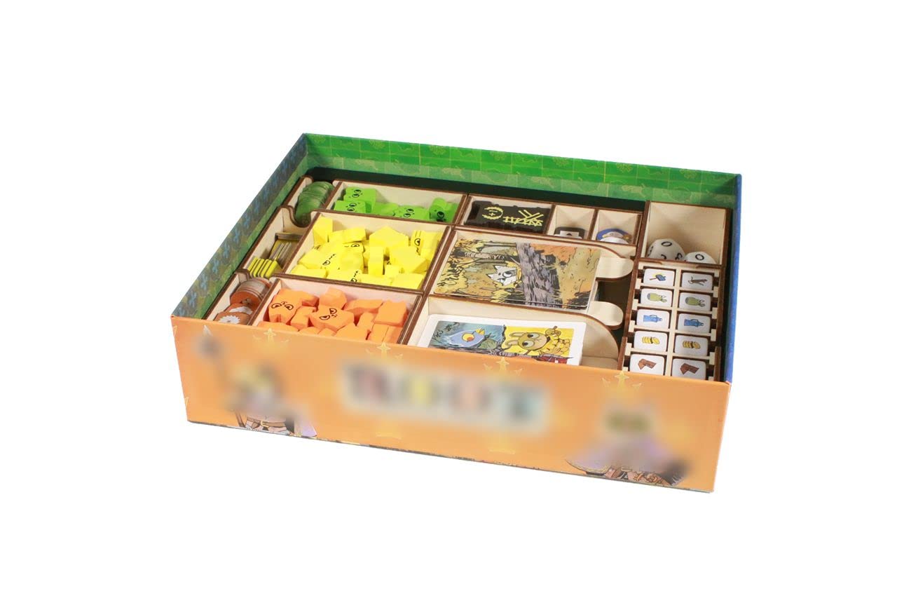 Premium Wooden Game Organizer for Root Board Game - Broken Token Compatible Storage Box with Multi-Tier Trays | Perfect for Game Nights & Organized Storage