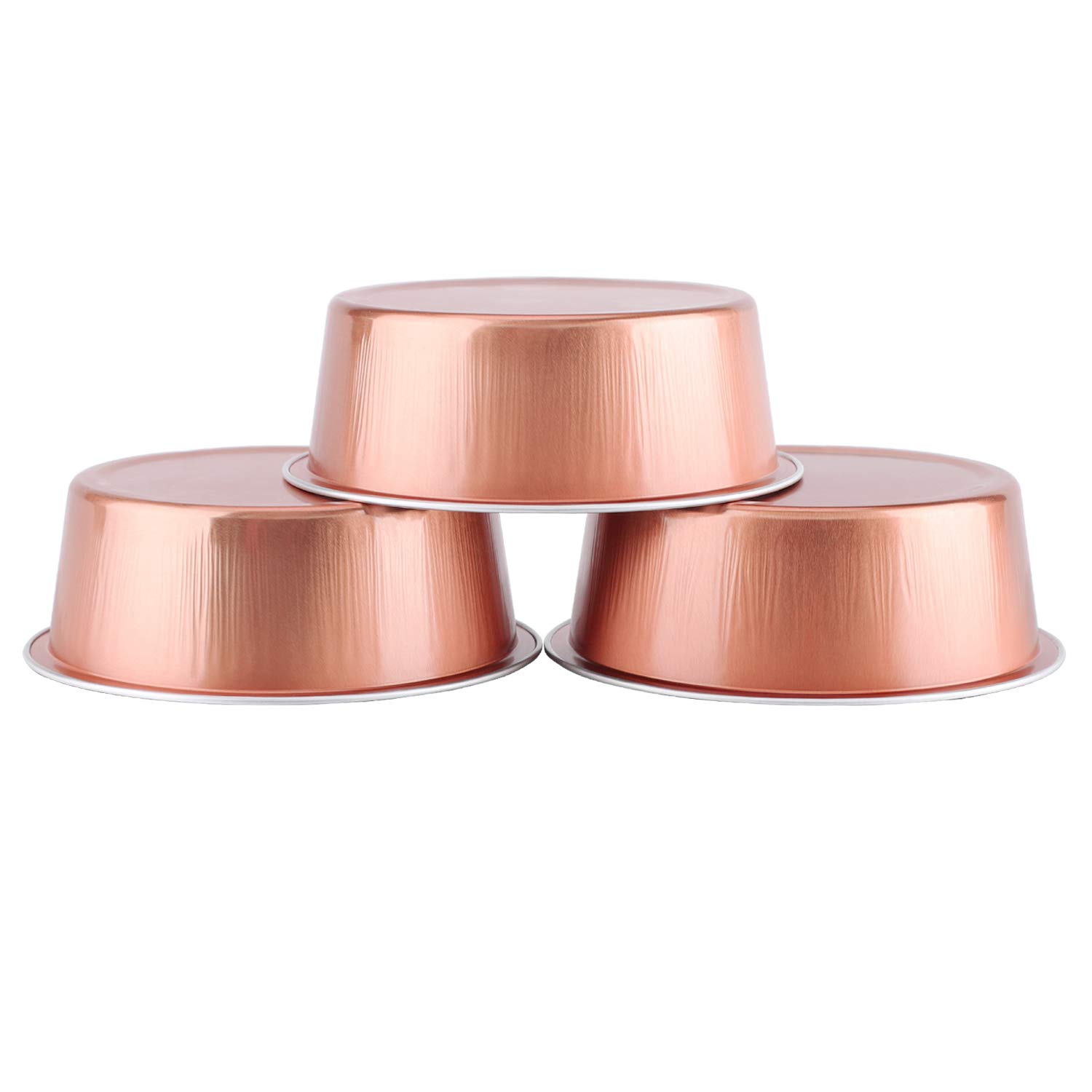 Eusoar 50-Pack 5oz (150ml) Rose Gold Foil Cupcake Cups with Lids - Perfect for Baking Desserts, Flan, Cheesecake & Custard - Ideal for Parties, Catering, Baby Showers & Wedding Favors