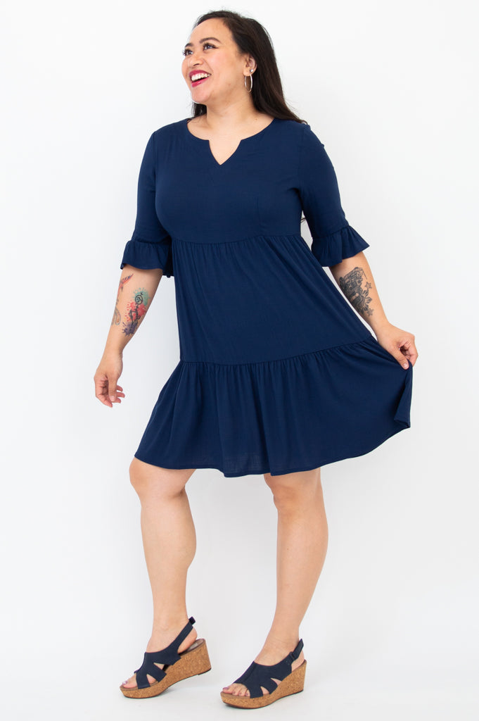 Karena Dress - Indigo Linen Bamboo Blend for Women | Comfortable & Breathable Summer Dress for Casual Outings & Beach Wear