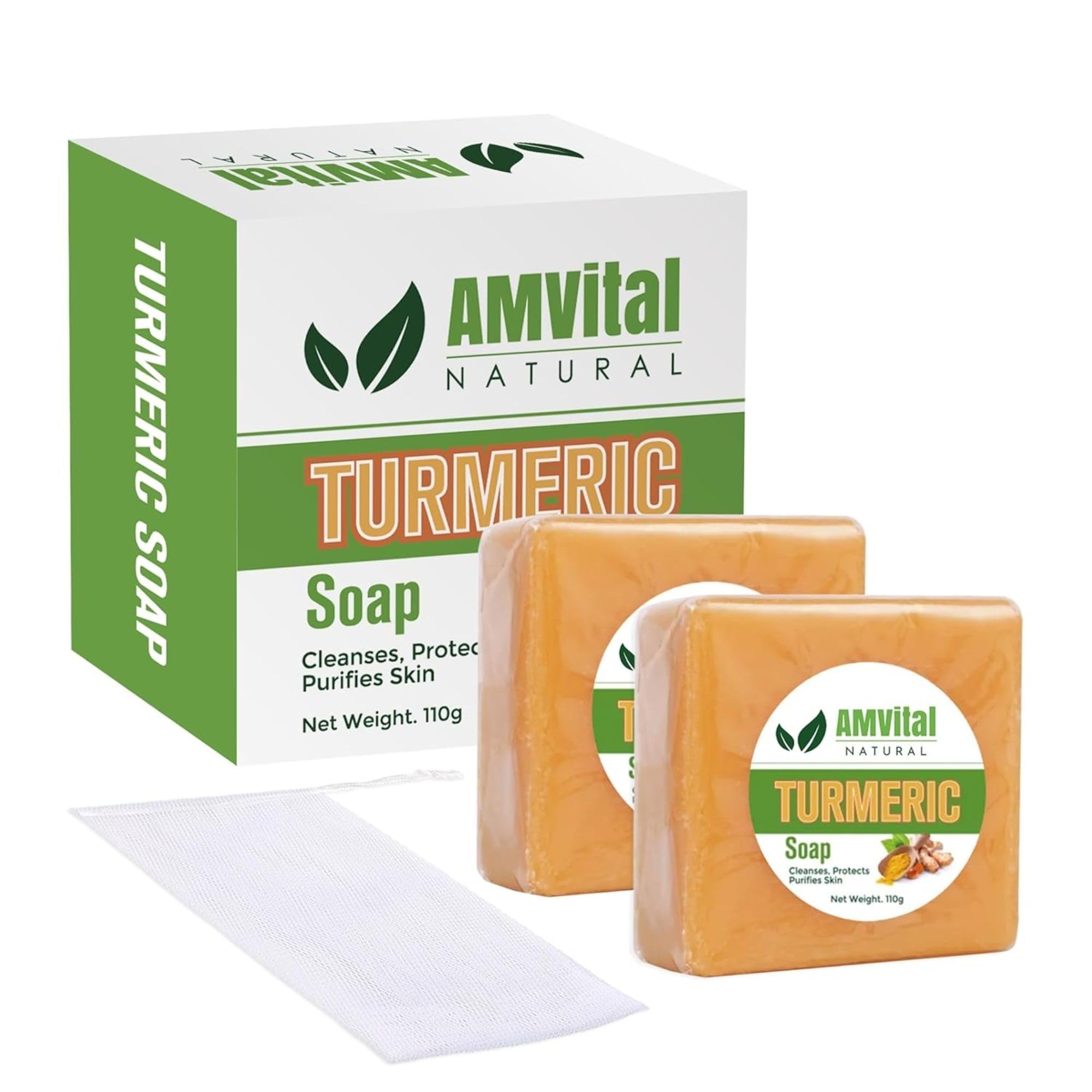**Organic Turmeric Soap Bar for Face & Body - Acne Treatment, Dark Spot Remover, Smooth Skin Care | Natural Handmade Soap for All Skin Types | Men & Women | Perfect for Daily Cleansing, Glowing Skin & Spa Relaxation**