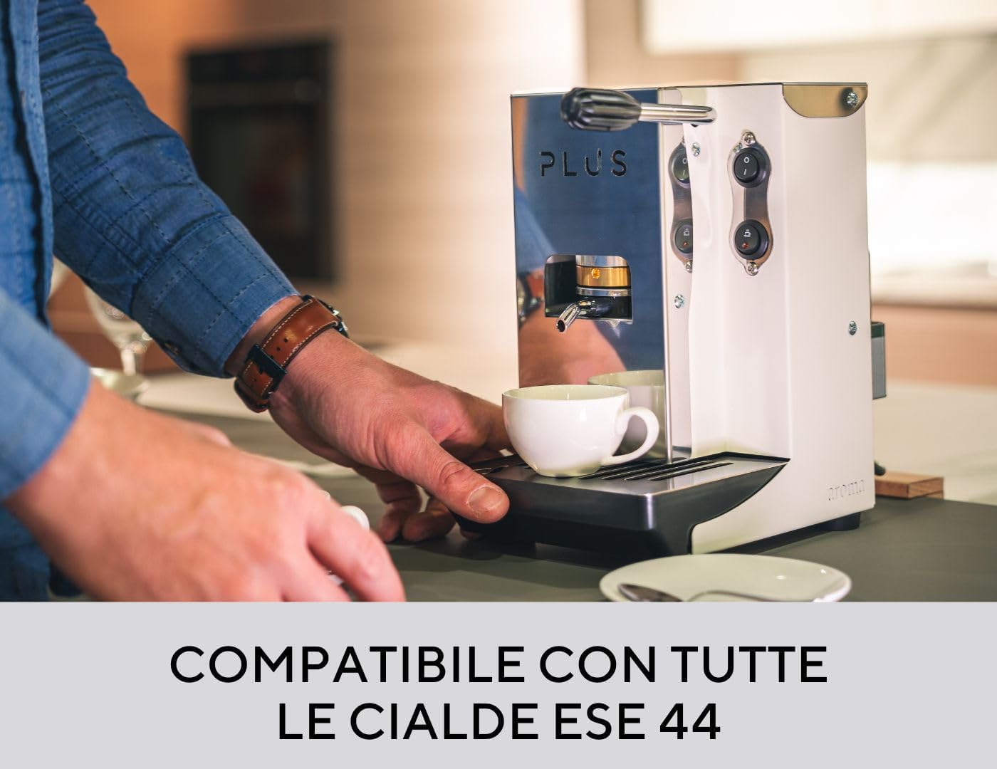 La Bevanda Del Re - 44mm Espresso Coffee Machine with Aroma Plus & 50 ESE Pods - Free Gift Included | Perfect for Home, Office & Cafe Use