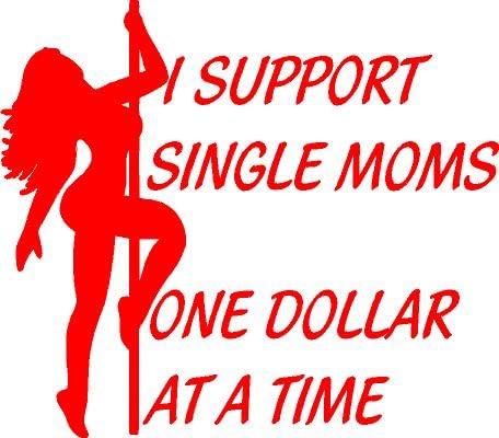 I Support Single Moms One Dollar at a Time - 6 Pack 5.5