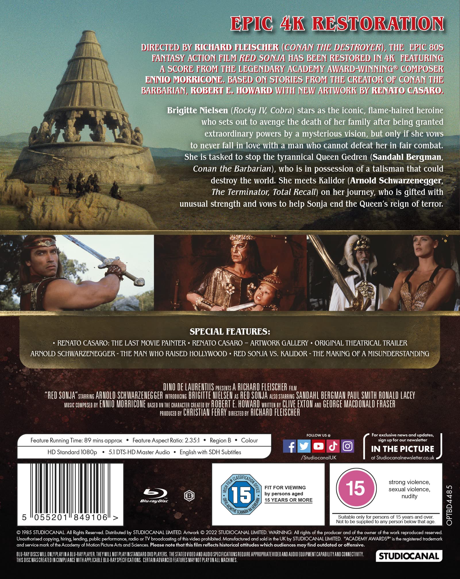Red Sonja Blu-ray Movie | Fantasy Action Adventure Film | Perfect for Movie Nights & Collector's Editions
