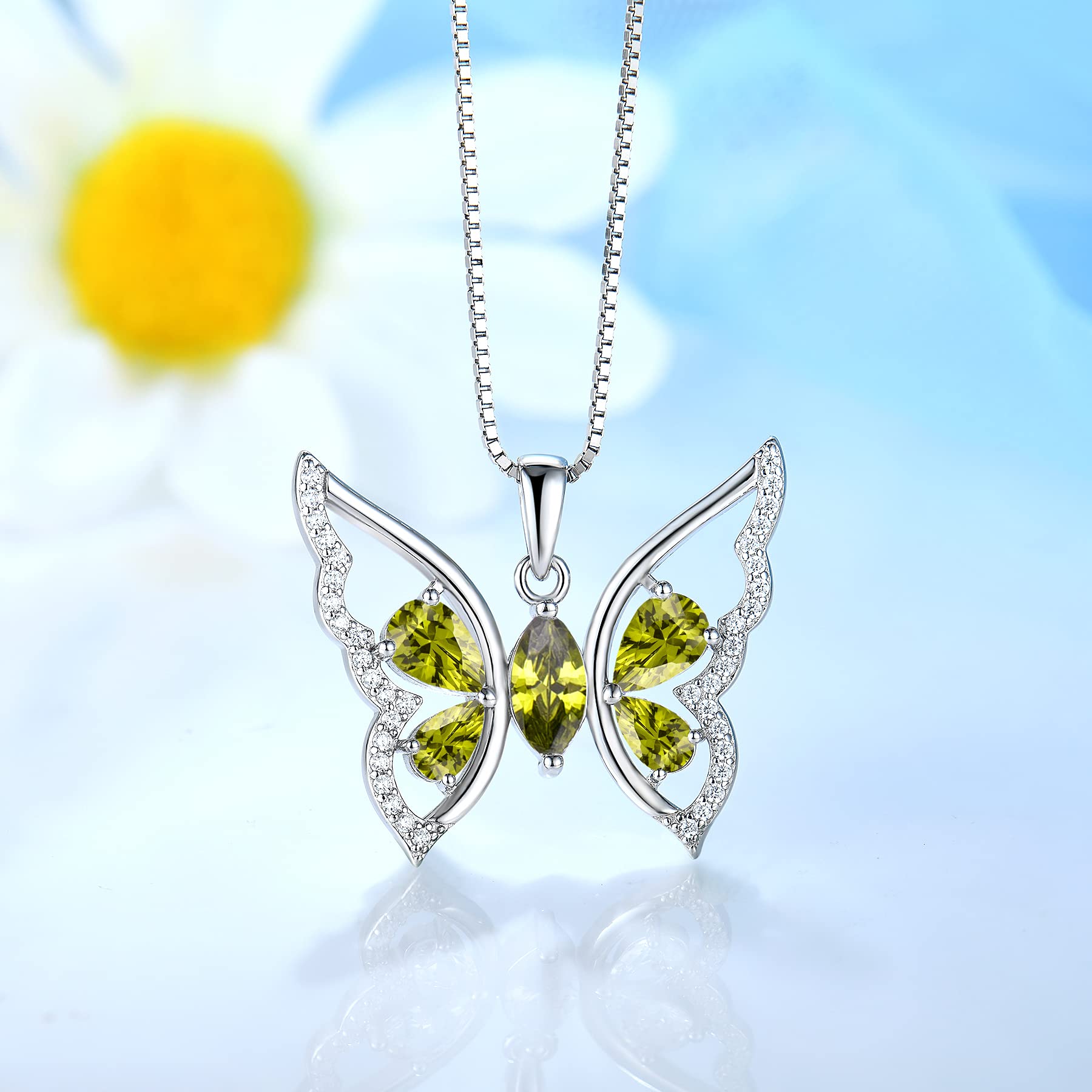 925 Sterling Silver Butterfly Necklace for Women - Elegant Birthstone Pendant Jewelry | Perfect Gift for Birthday, Anniversary & Special Occasions