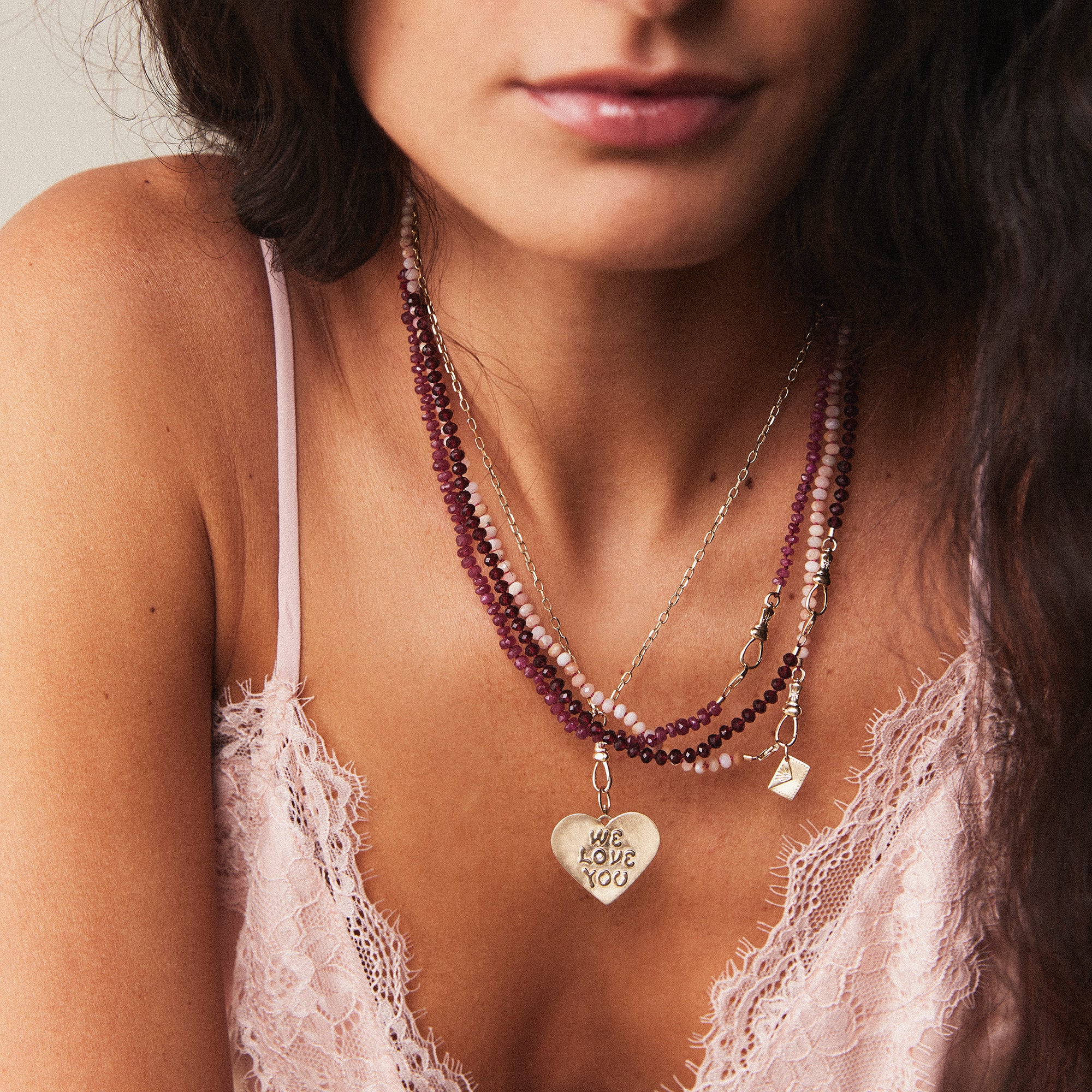 10K Yellow Gold Pink Opal Beaded Mood Necklace – Genuine Gemstone Jewelry for Stress Relief & Emotional Balance | Perfect for Meditation, Yoga & Everyday Wear