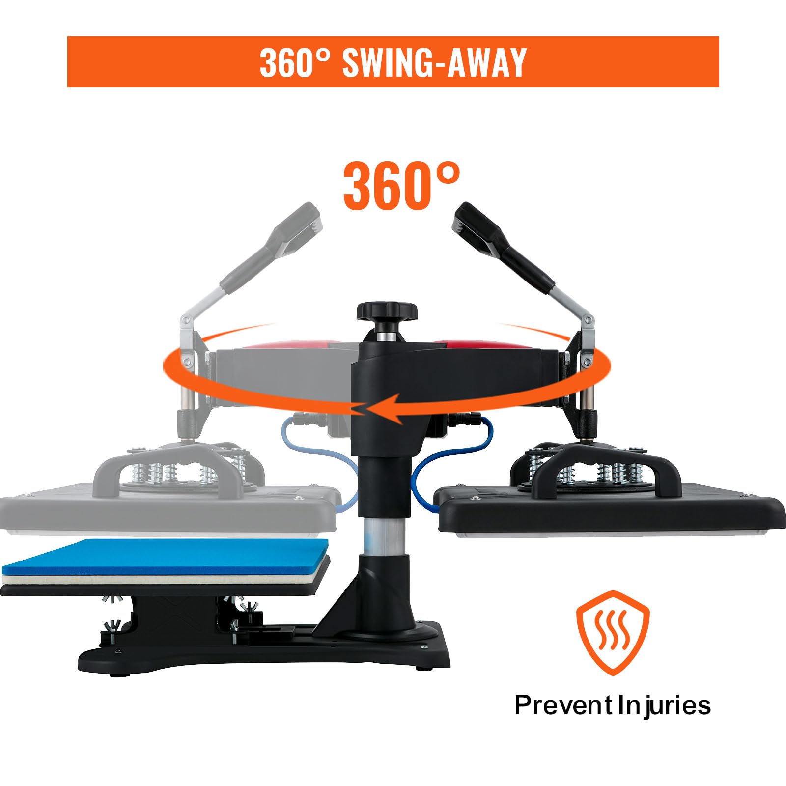 VEVOR 5-in-1 Digital Heat Press Machine 12x15 Inch - Multifunctional Sublimation Swing Away T-Shirt Press with 360° Rotation for T-Shirts, Hats, Mugs | Perfect for DIY Custom Apparel, Promotional Items & Small Business Printing