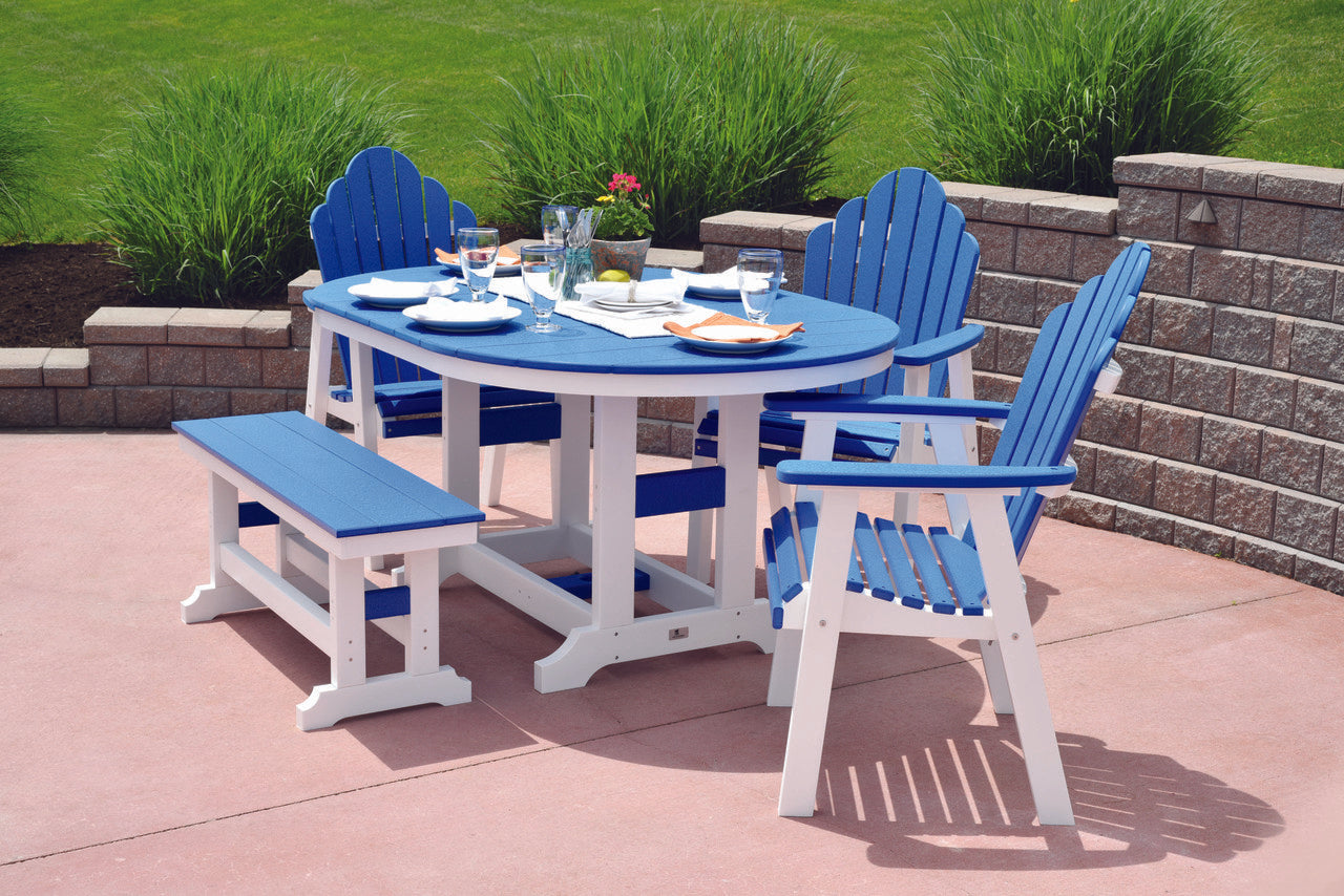 Berlin Gardens 44 x 64 Inch Classic Rectangle Outdoor Dining Table Set #2 - Perfect for Patio, Garden, and Backyard Entertaining